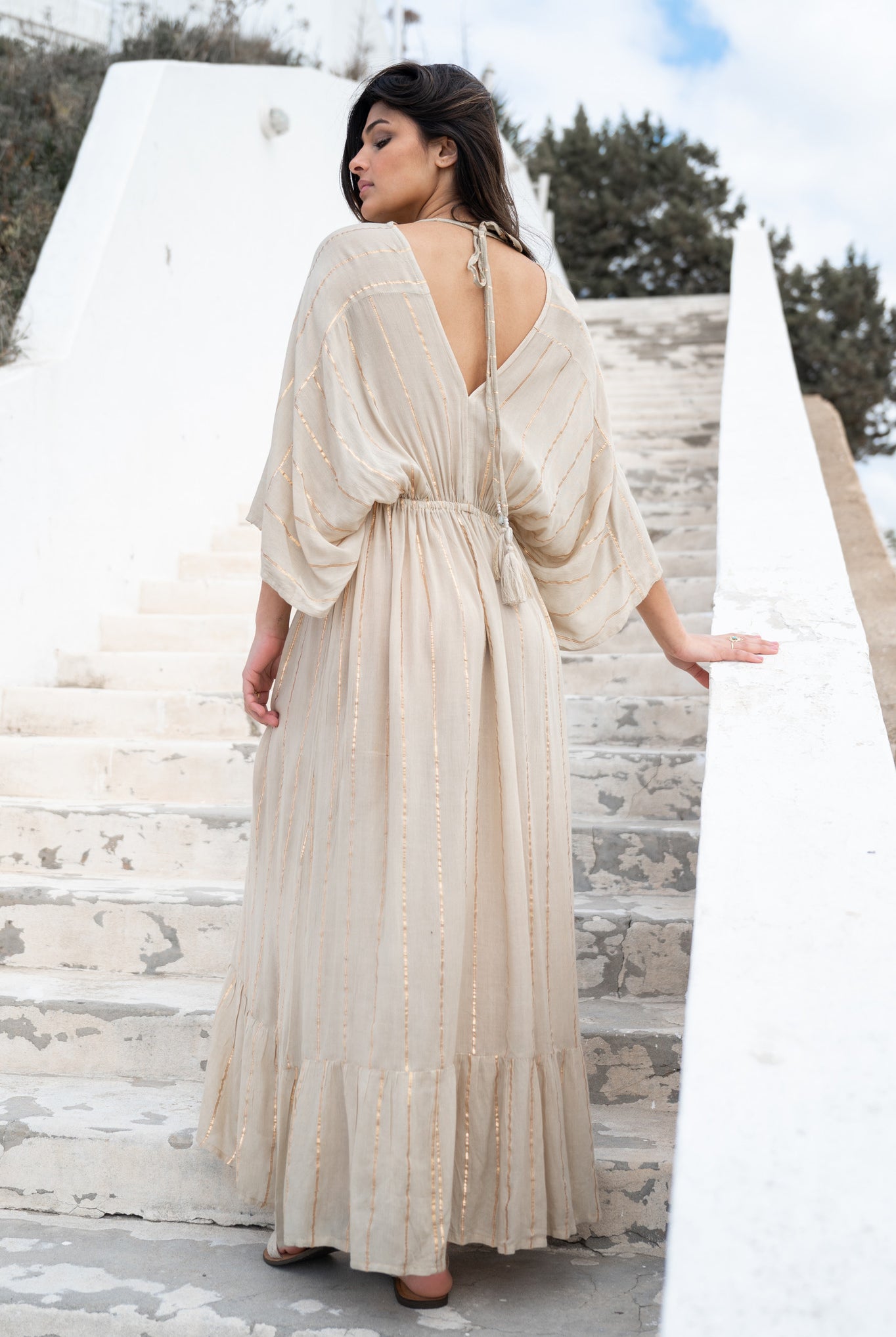 Bohemian dress in sand from ibzmode, Brands of Ibiza