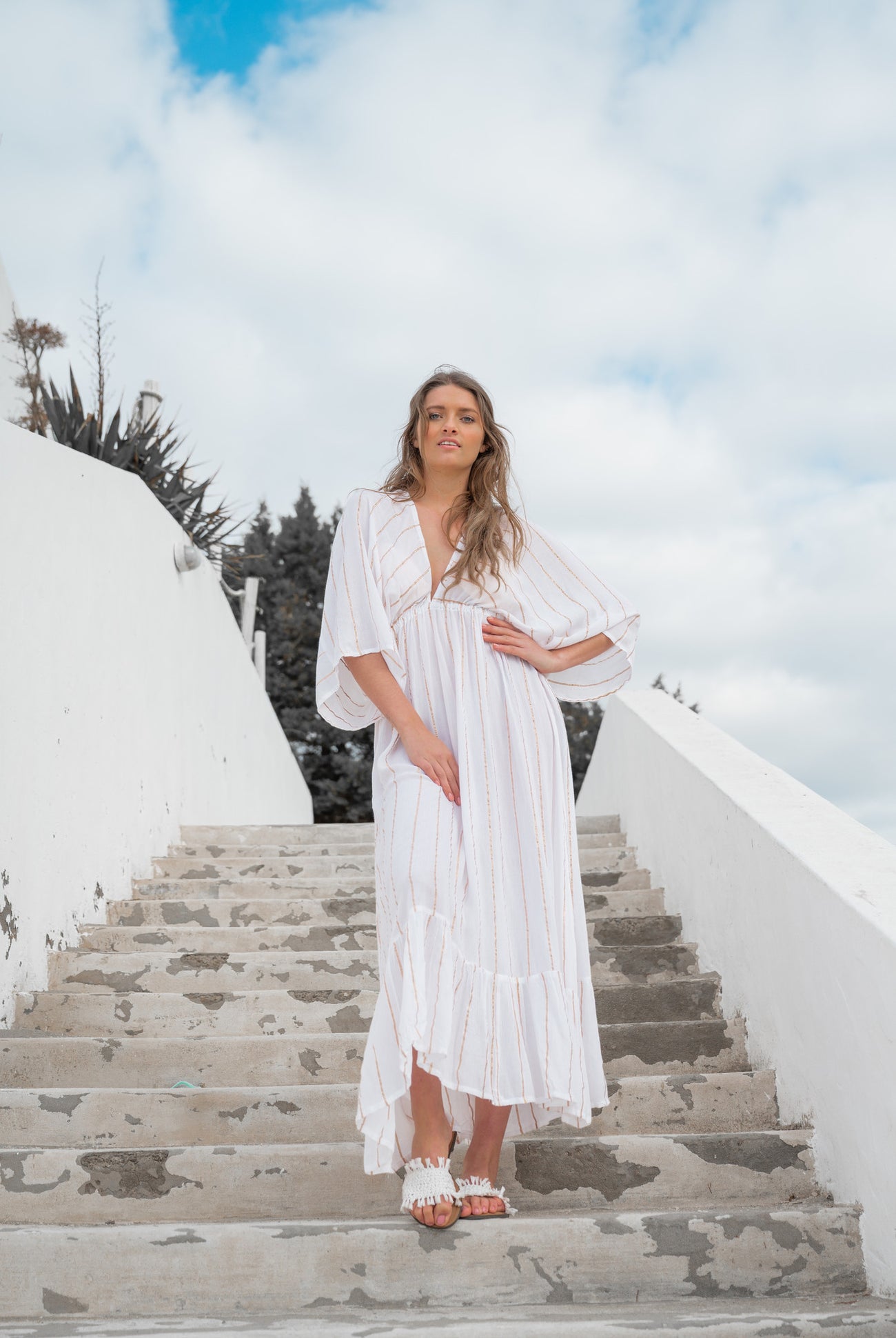 Bohemian dress in white from ibzmode, Brands of Ibiza