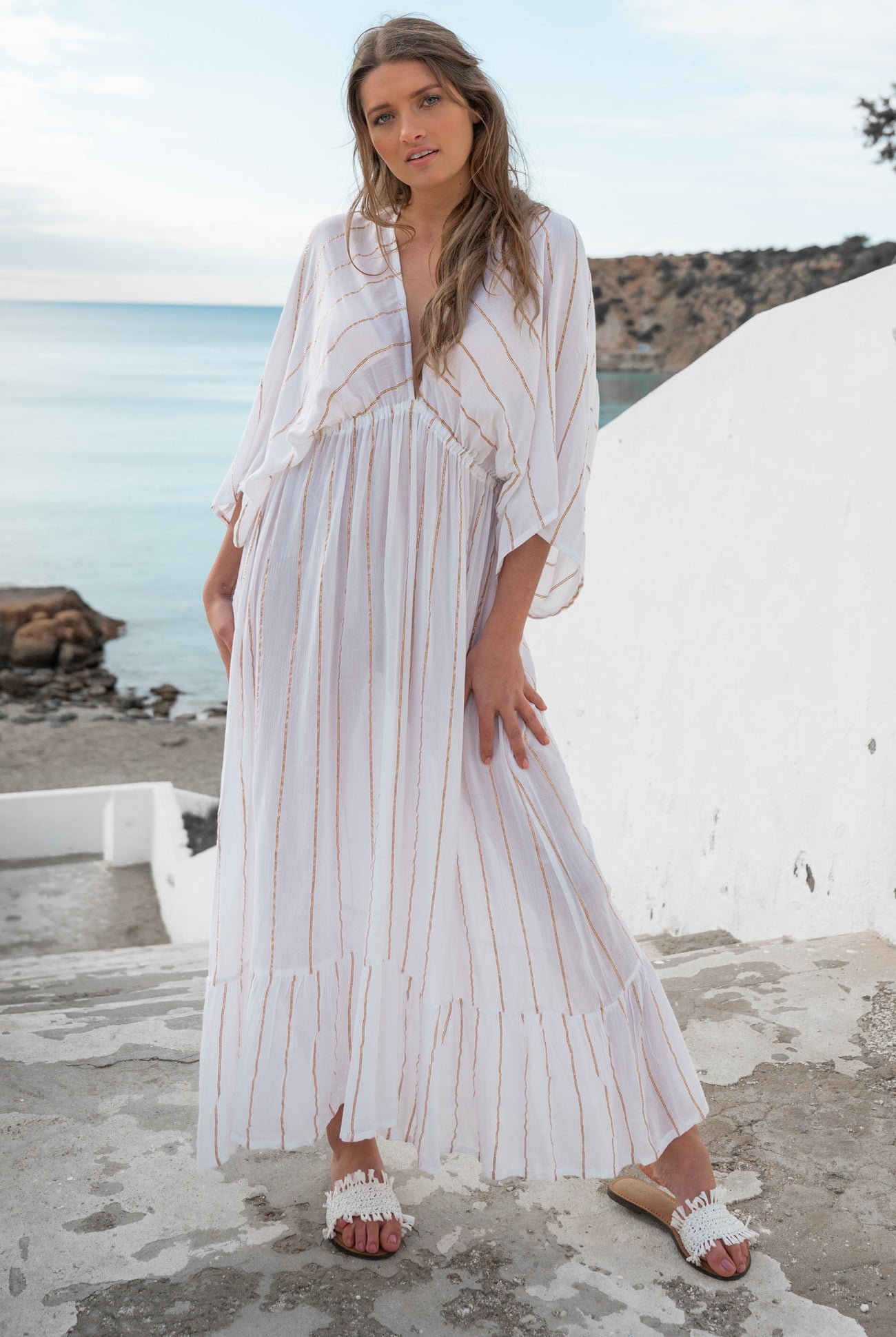 Bohemian dress in white from ibzmode, Brands of Ibiza
