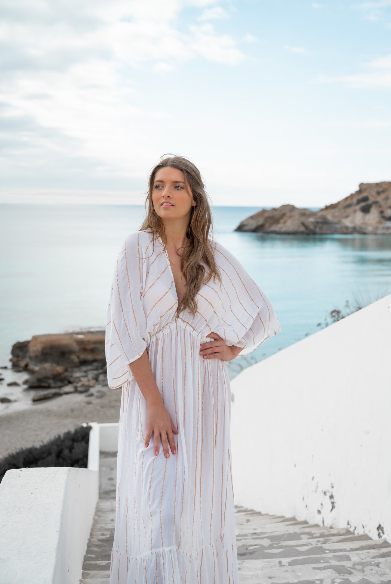 Bohemian dress in white from ibzmode, Brands of Ibiza