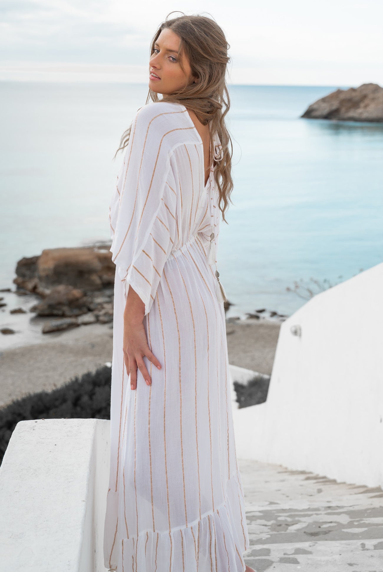 Bohemian dress in white from ibzmode, Brands of Ibiza