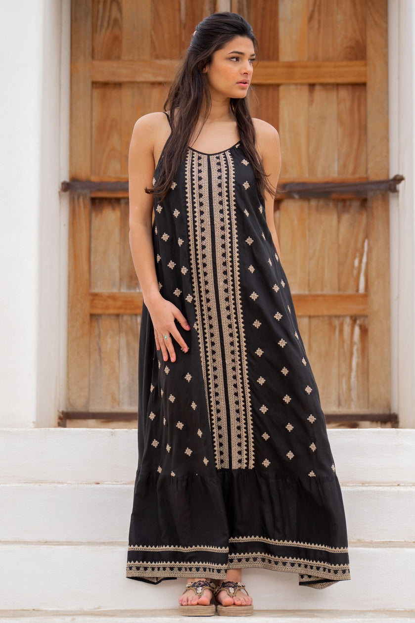 Bohemian jurk in black van ibzmode, Brands of Ibiza