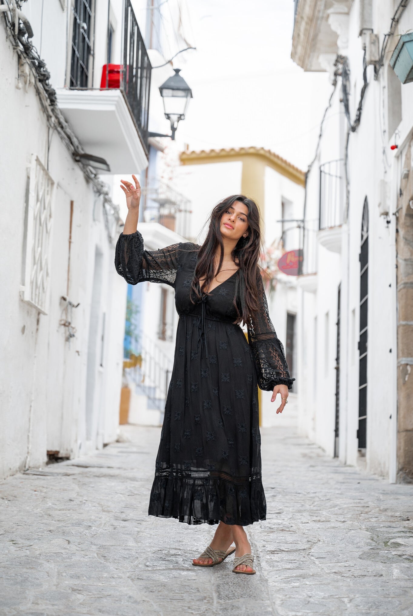 Bohemian jurk in black van ibzmode, Brands of Ibiza