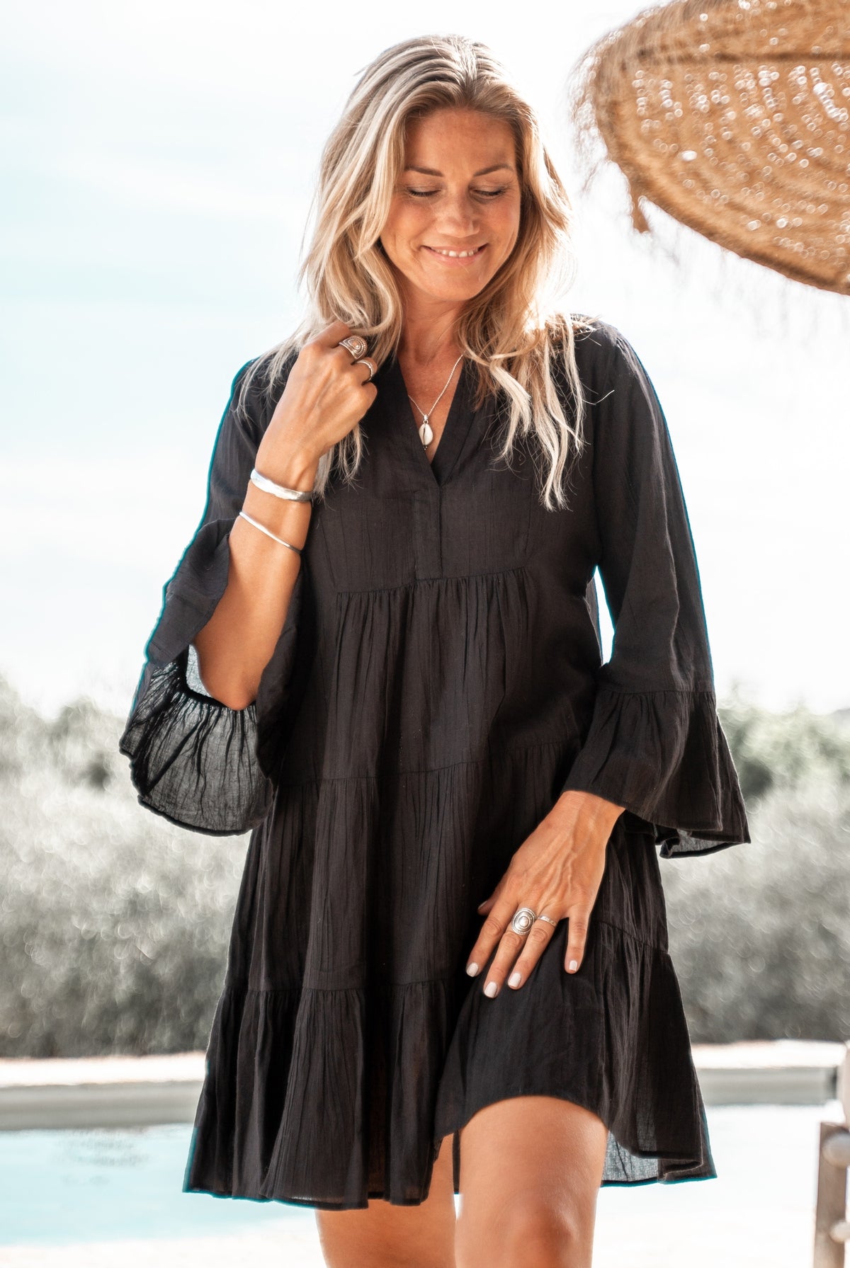 Bohemian jurk in black van ibzmode, Brands of Ibiza