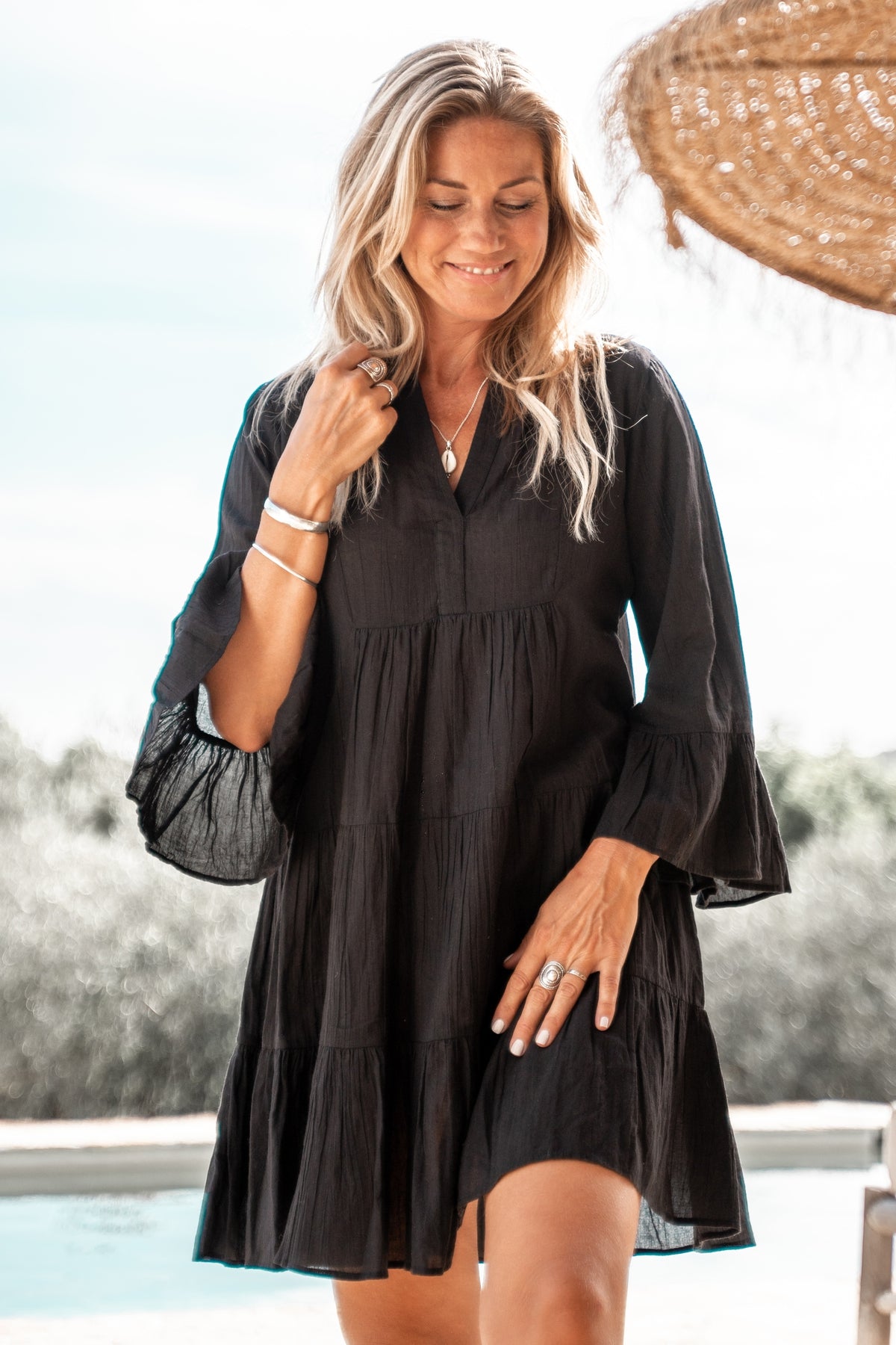 Bohemian jurk in black van ibzmode, Brands of Ibiza