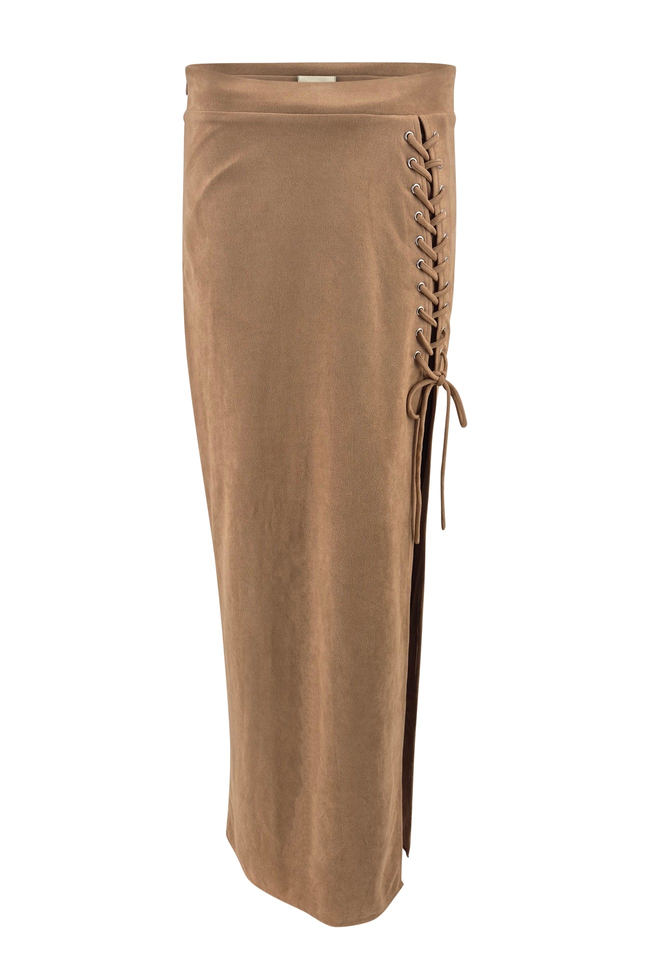 Ibizamode Moost Wanted Blake Skirt beige maxi skirt with lace up side detail