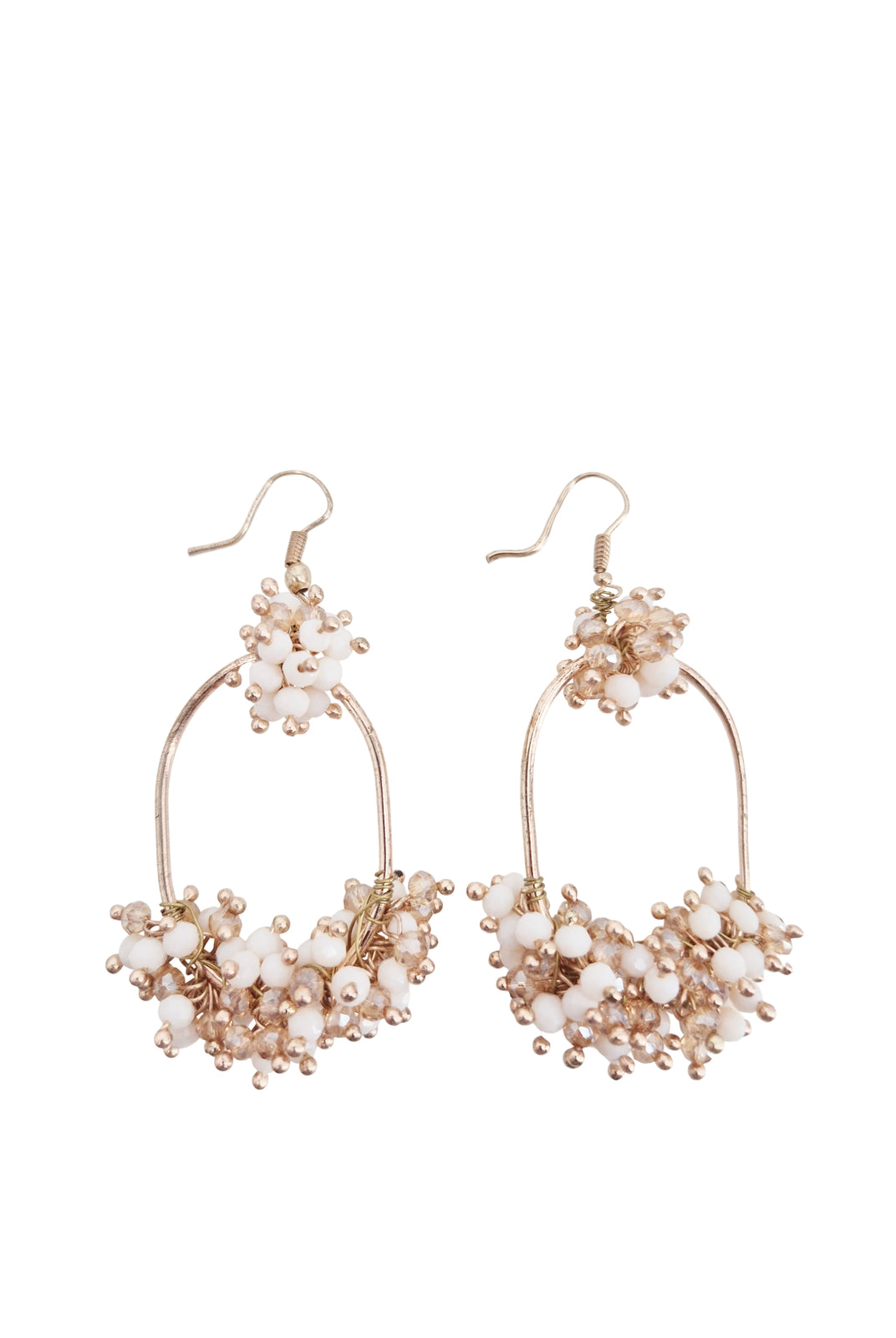 Isla Ibiza Bonita earrings Amaré cream with ivory and champagne beads