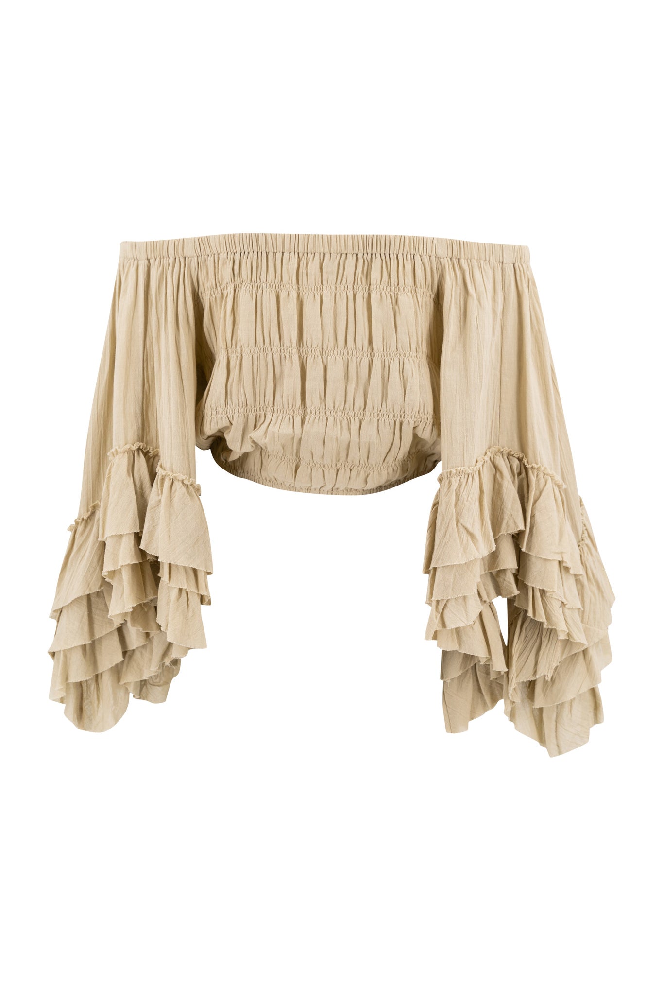 Bohemian top in sand van ibzmode, Brands of Ibiza