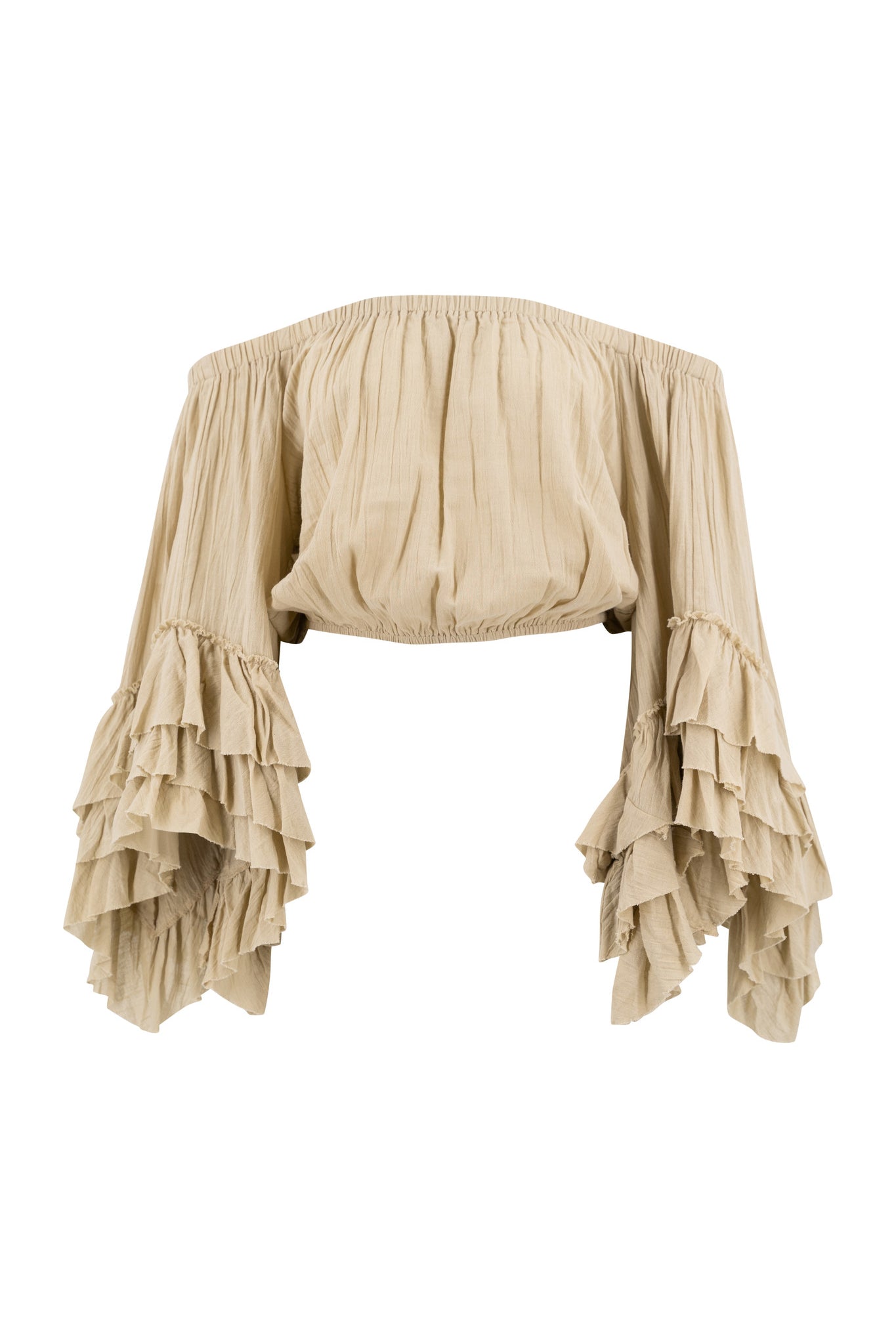 Bohemian top in sand van ibzmode, Brands of Ibiza