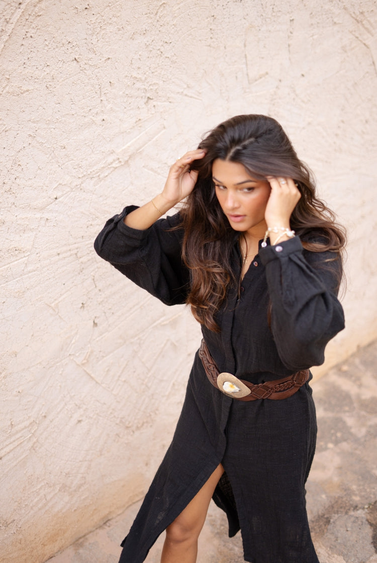 Vestido bohemio en negro de ibzmode, Marcas de Ibiza