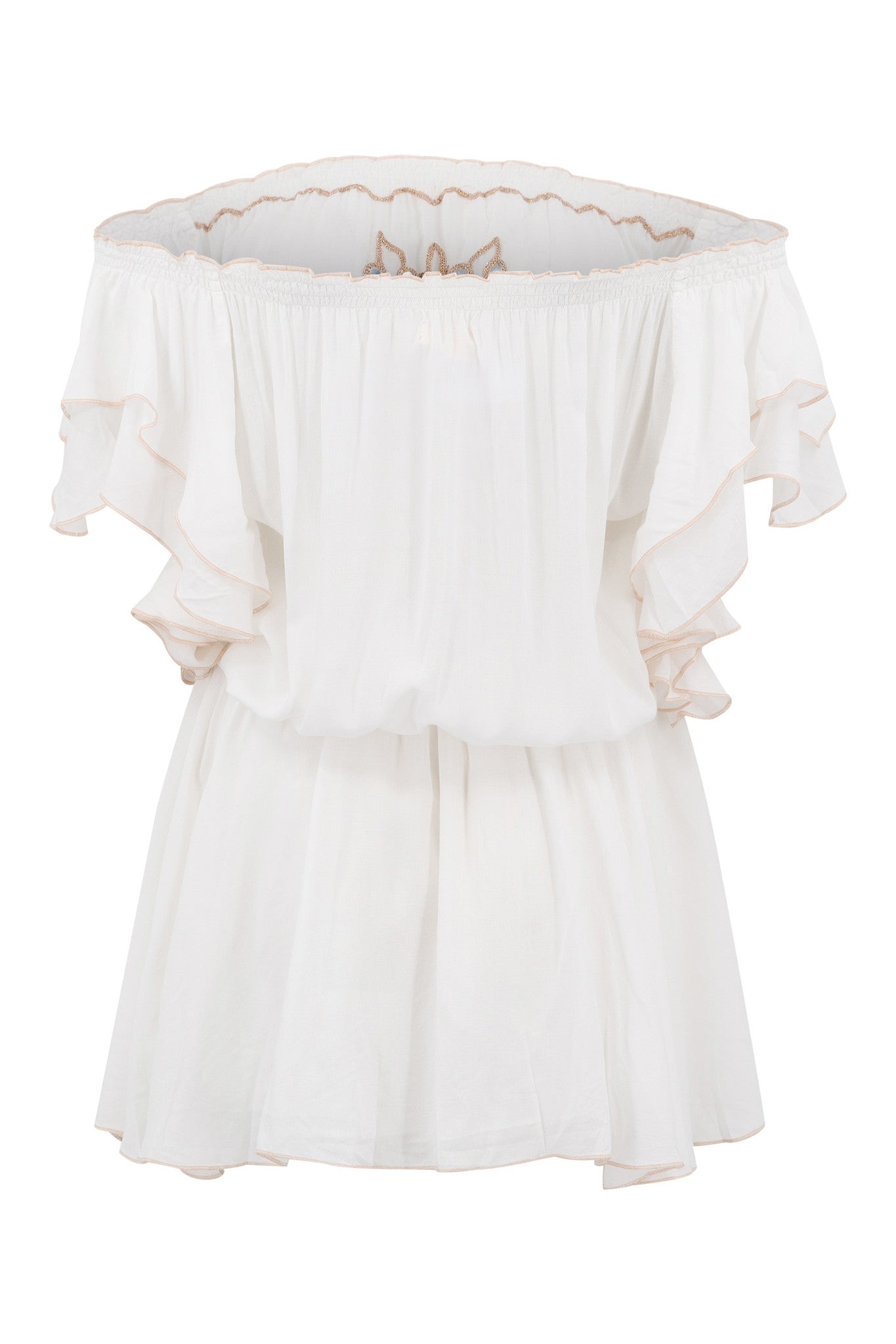 Bohemian jurk in white van ibzmode, Brands of Ibiza