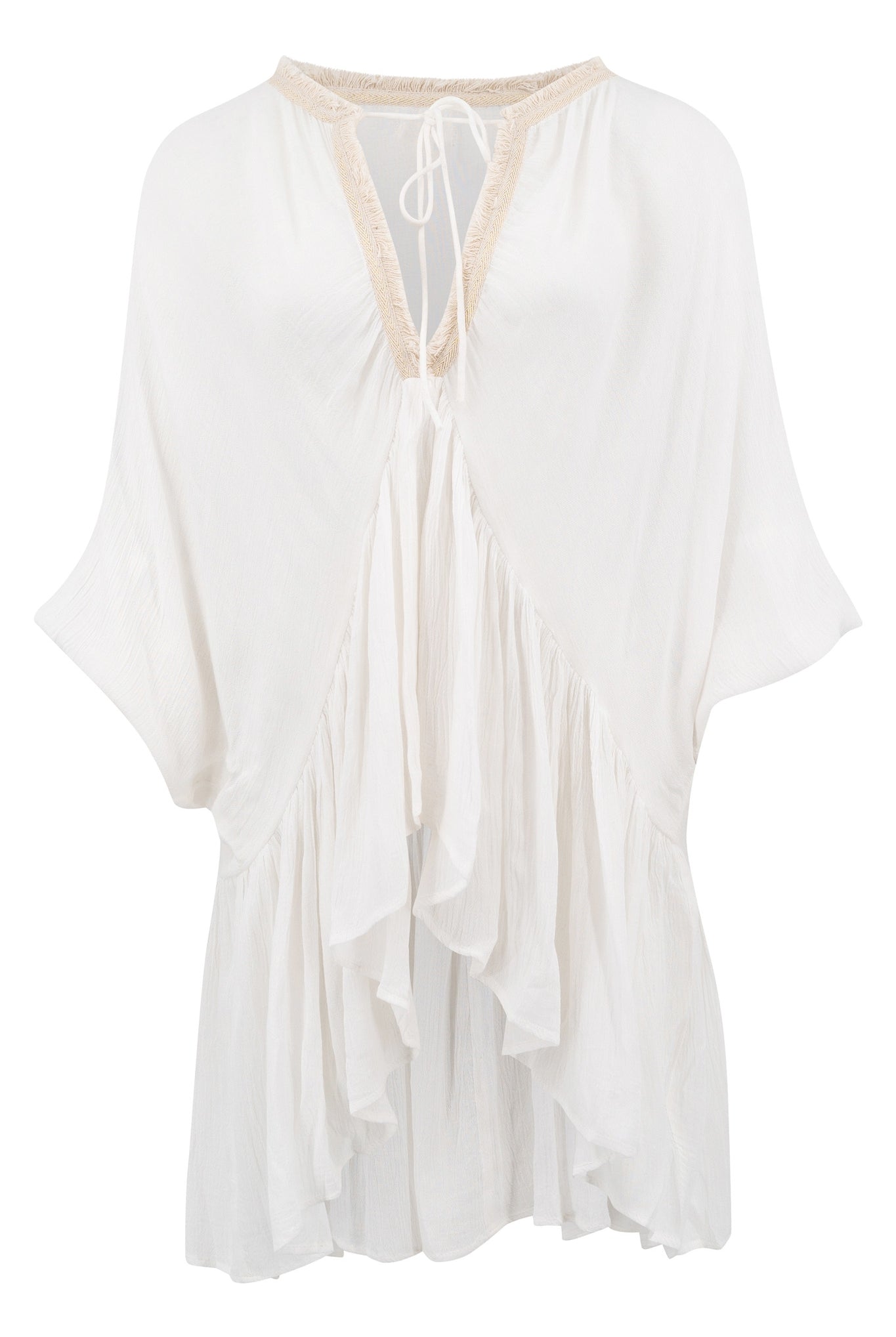 Bohemian blouse in ivory van ibzmode, Brands of Ibiza