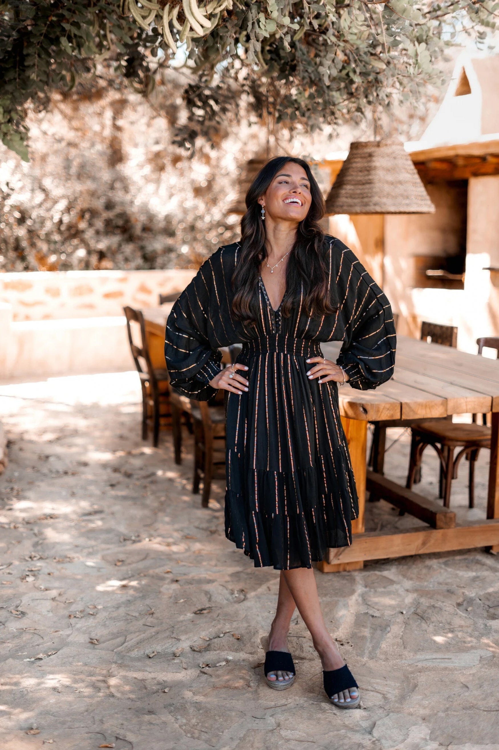 Bohemian jurk in black van ibzmode, Brands of Ibiza