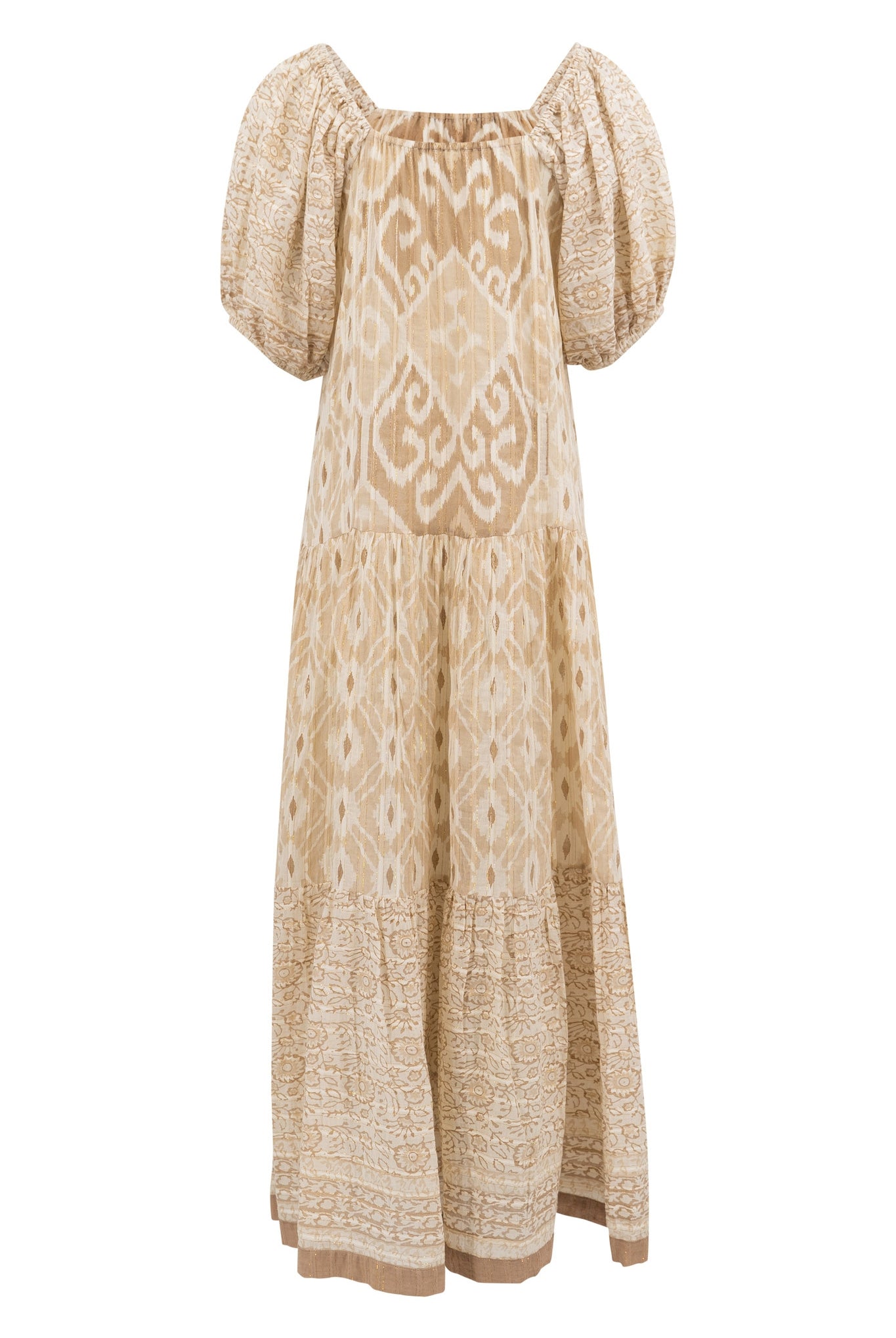 Bohemian jurk in puff natural van ibzmode, Brands of Ibiza