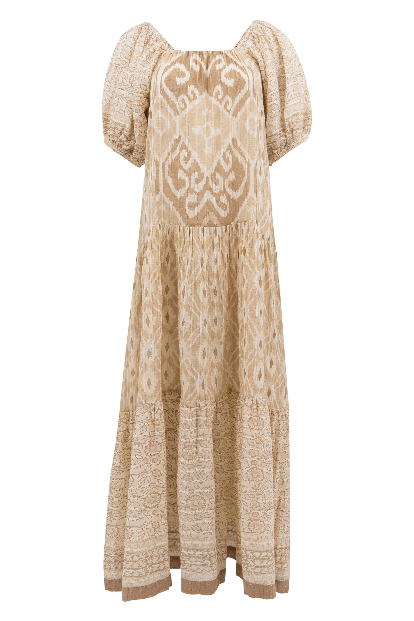 Bohemian jurk in puff natural van ibzmode, Brands of Ibiza