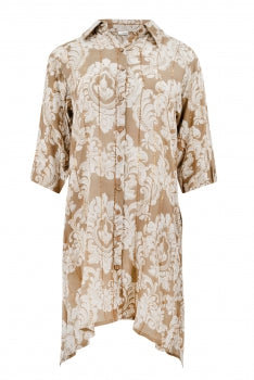 Bohemian blouse in taupe van ibzmode, Brands of Ibiza