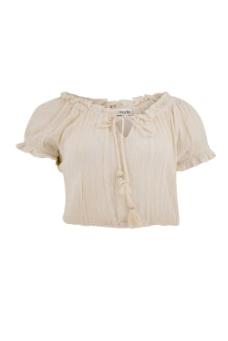 Bohemian top in ivory van ibzmode, Brands of Ibiza
