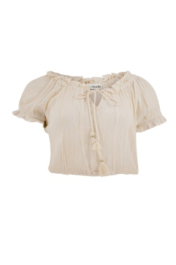 Bohemian top in ivory van ibzmode, Brands of Ibiza