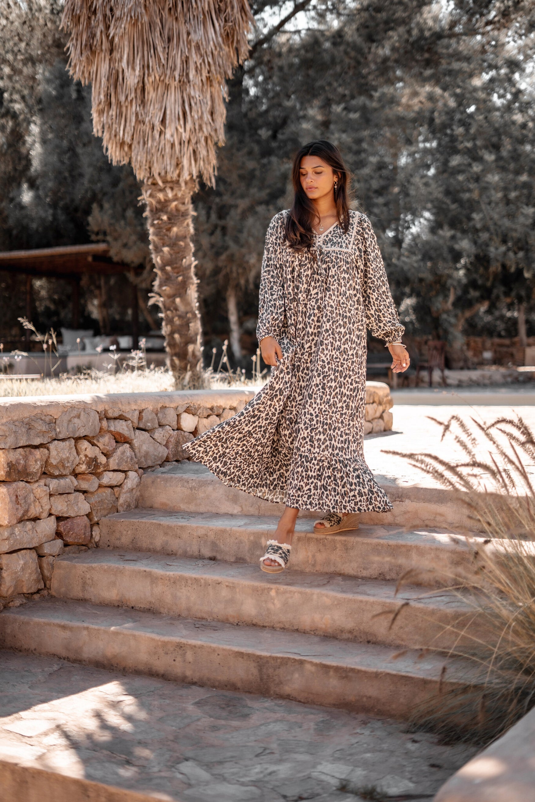 Bohemian jurk in light ecru van ibzmode, Brands of Ibiza