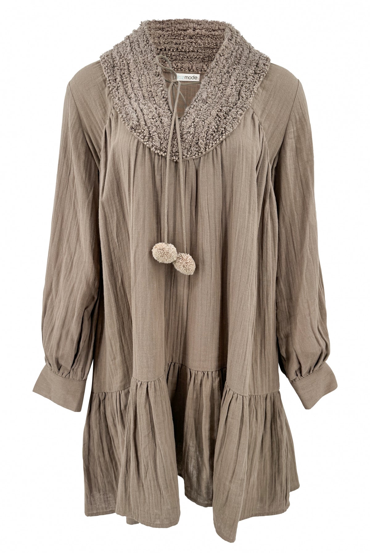 Vêtement bohème couleur taupe de la marque ibzmode, Brands of Ibiza