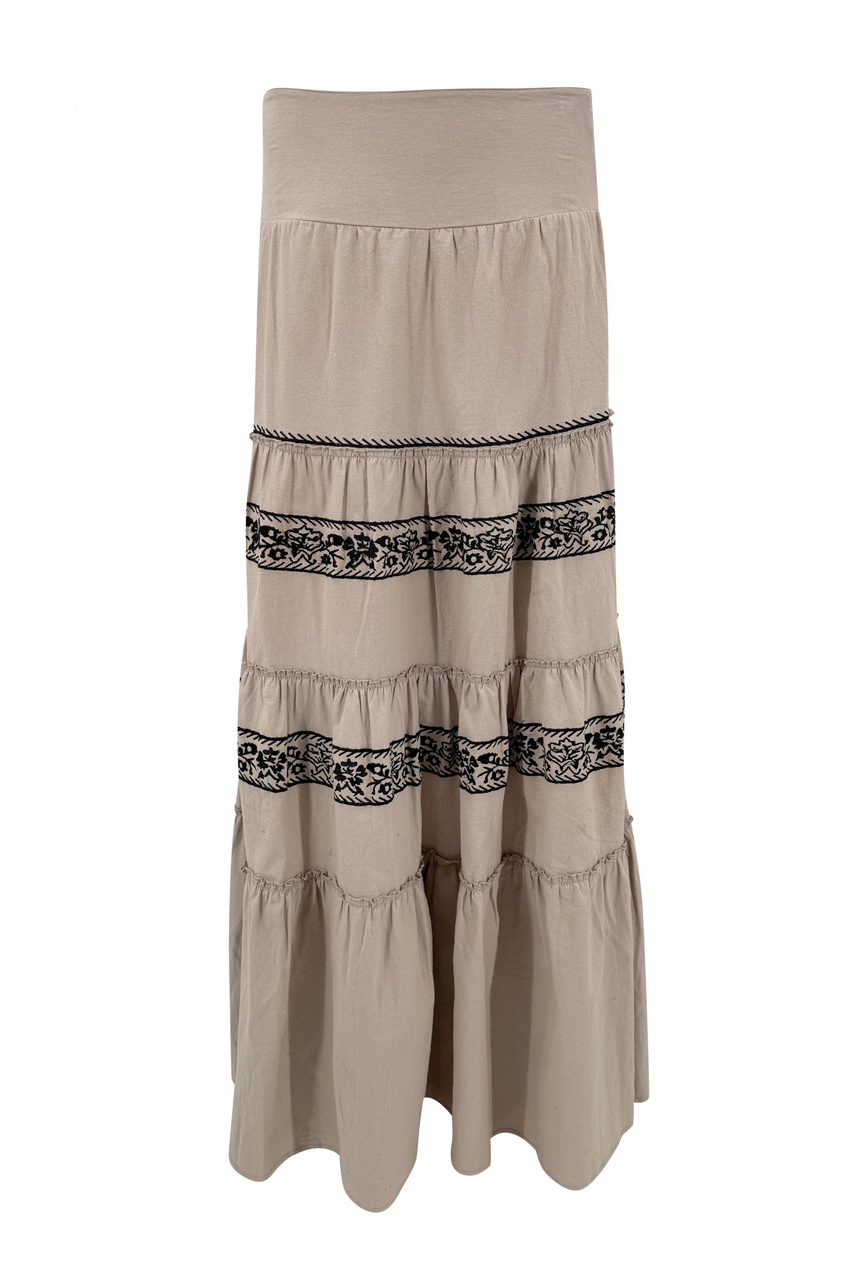 Bohemian rok in light taupe van ibzmode, Brands of Ibiza