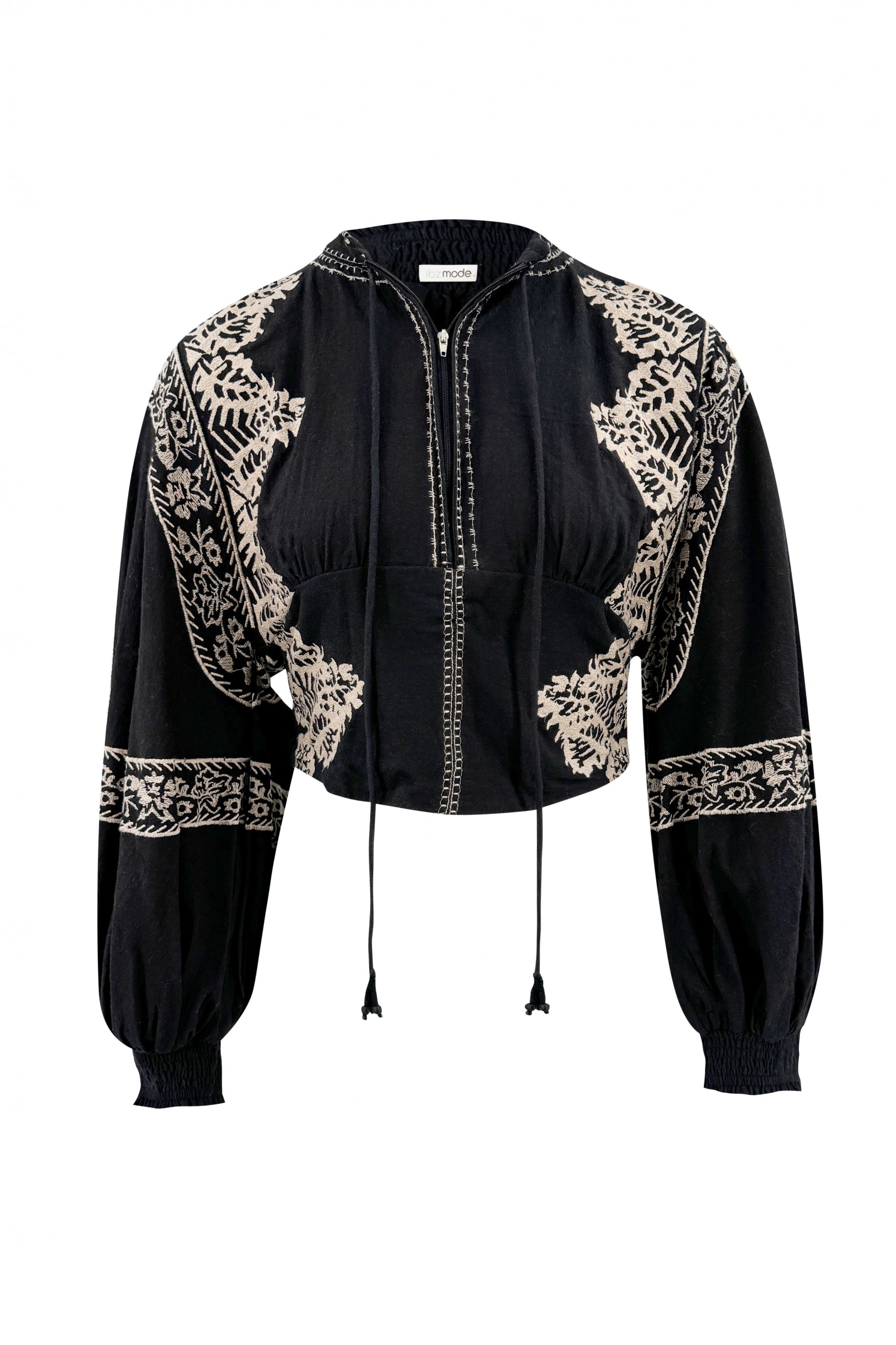 Bohemian top in black van ibzmode, Brands of Ibiza