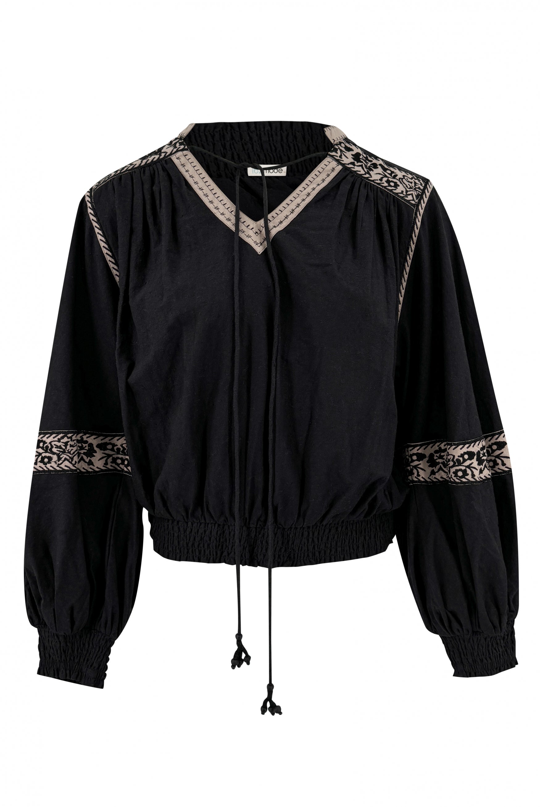 Bohemian blouse in black van ibzmode, Brands of Ibiza