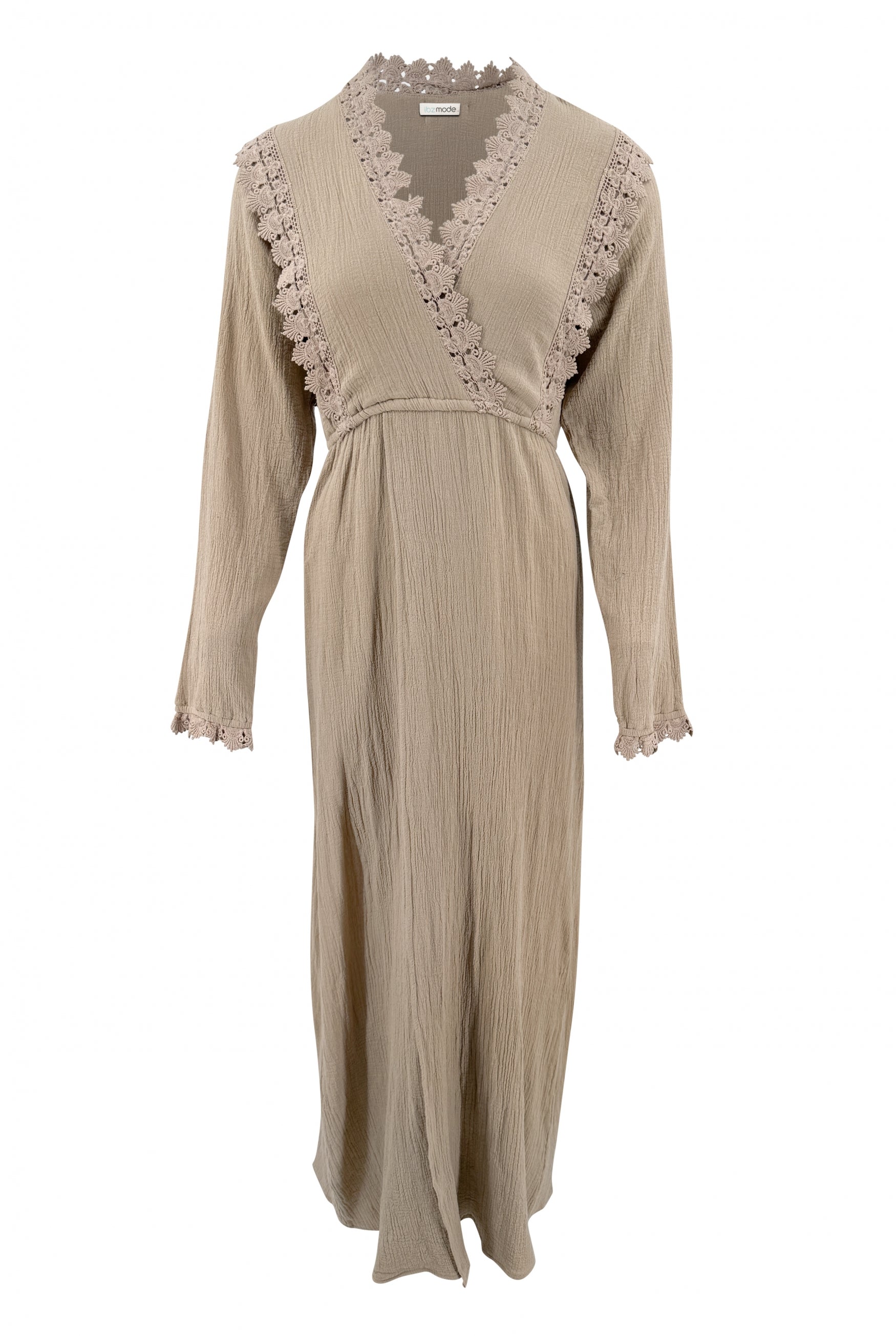 Vestido bohemio en color topo de ibzmode, Marcas de Ibiza