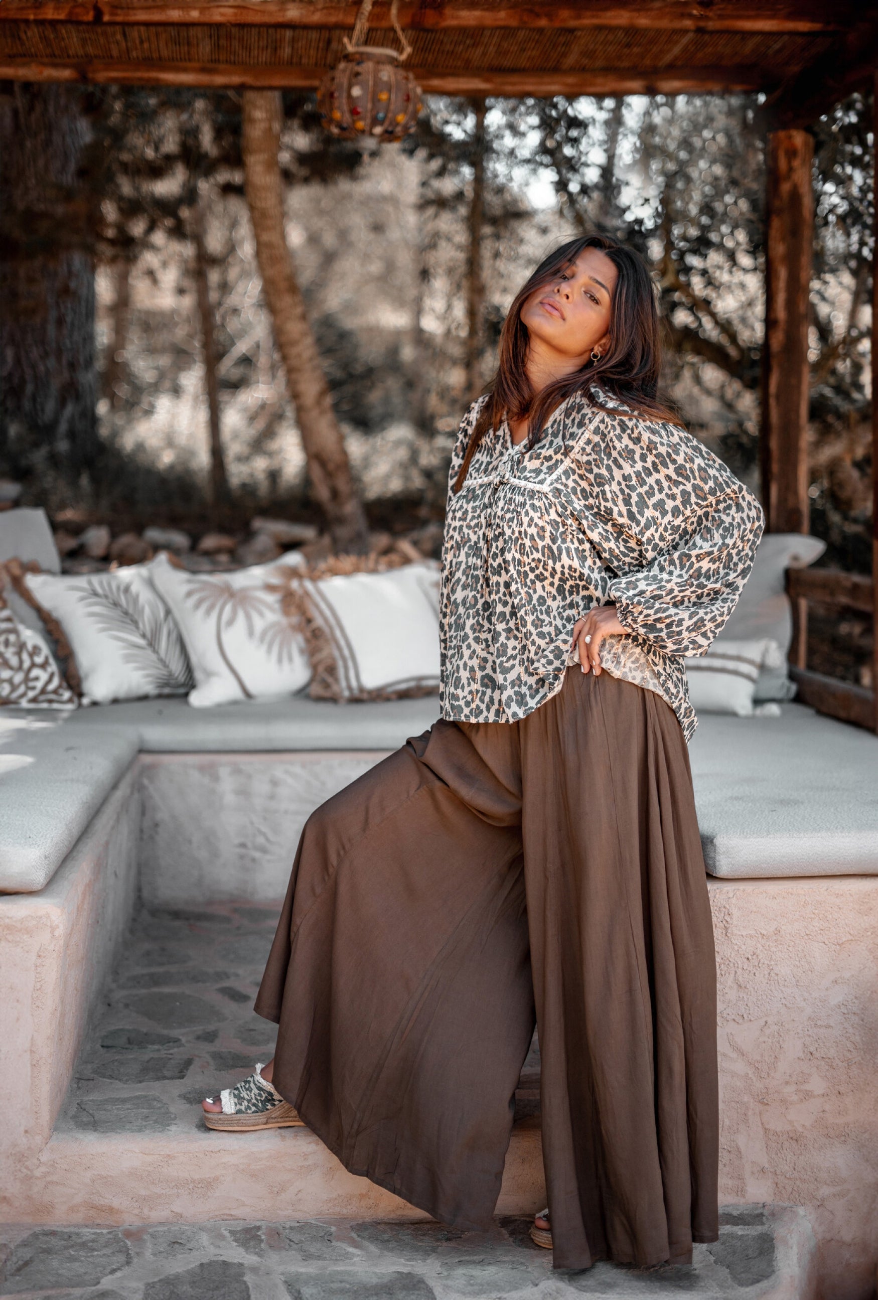 Bohemian blouse in light ecru van ibzmode, Brands of Ibiza