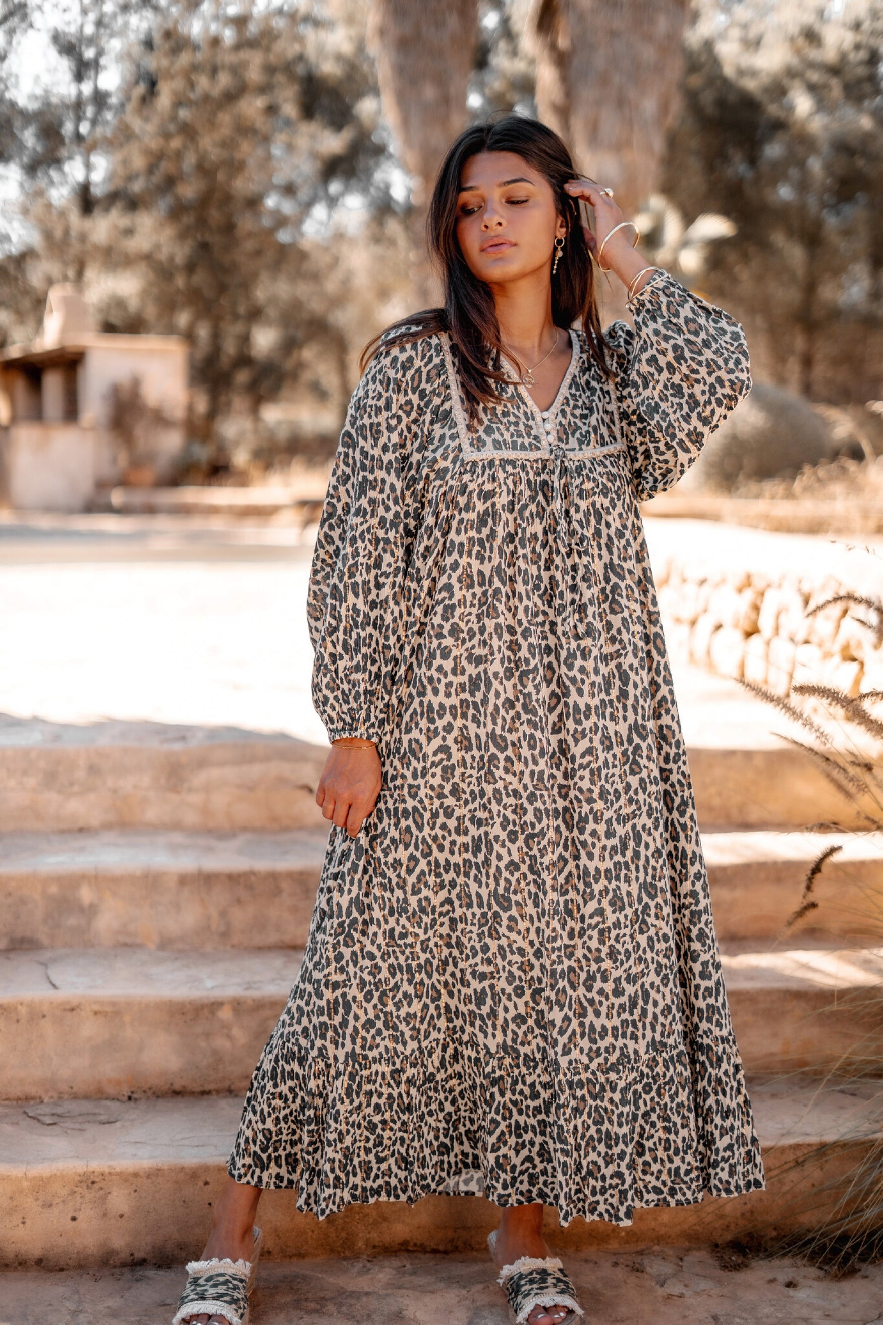 Bohemian jurk in light ecru van ibzmode, Brands of Ibiza