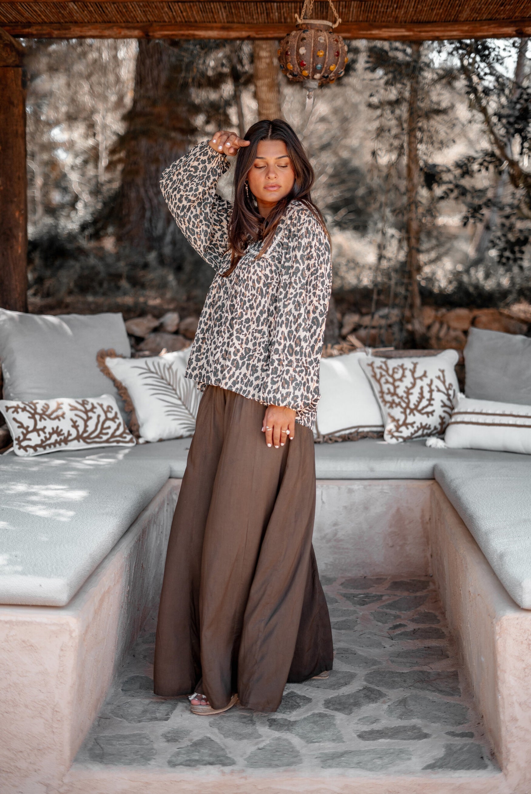 Bohemian blouse in light ecru van ibzmode, Brands of Ibiza