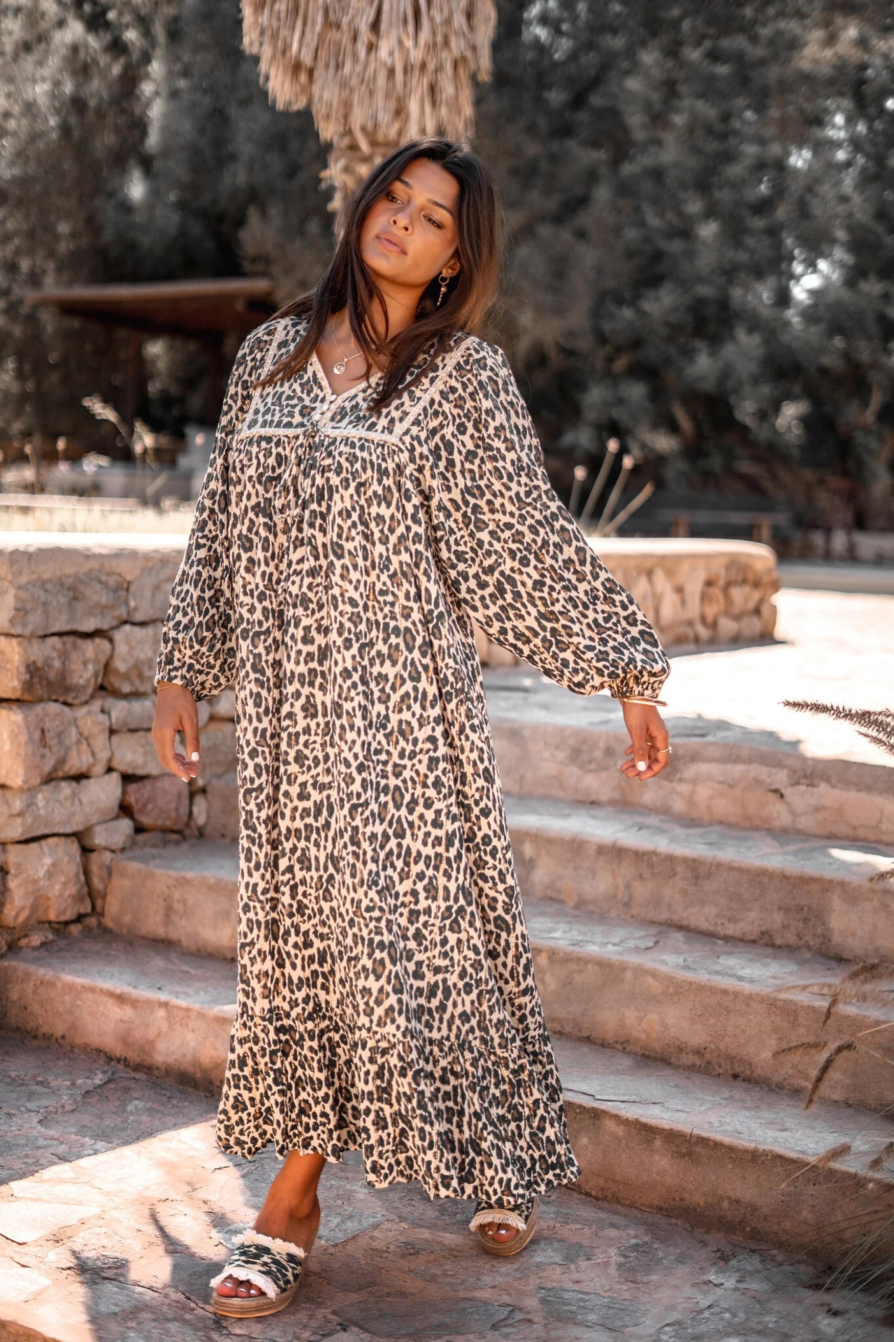 Bohemian jurk in light ecru van ibzmode, Brands of Ibiza