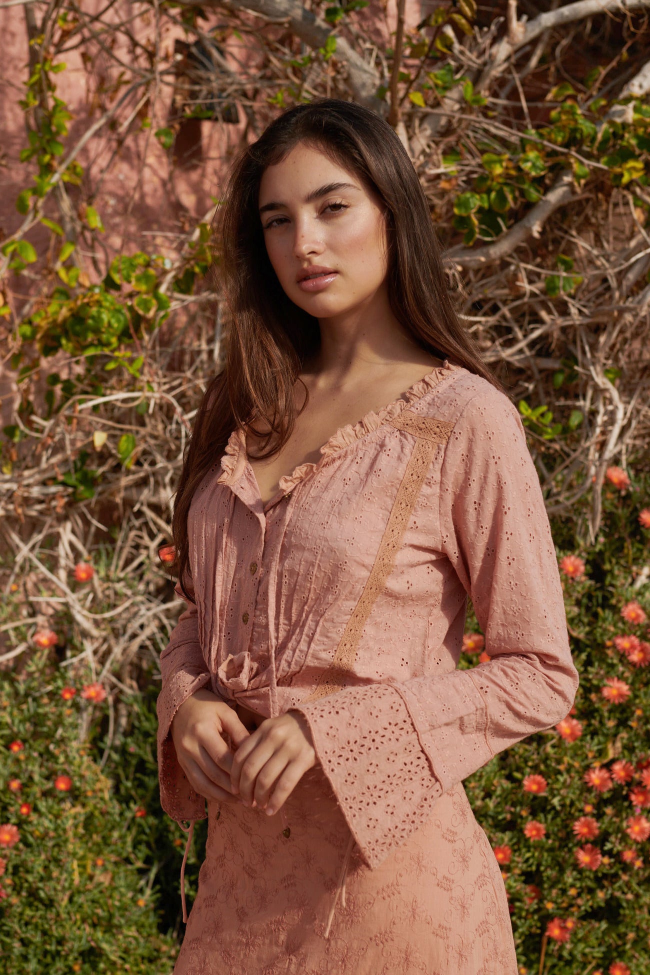 Bohemian blouse in light terra van Isla Ibiza, Brands of Ibiza