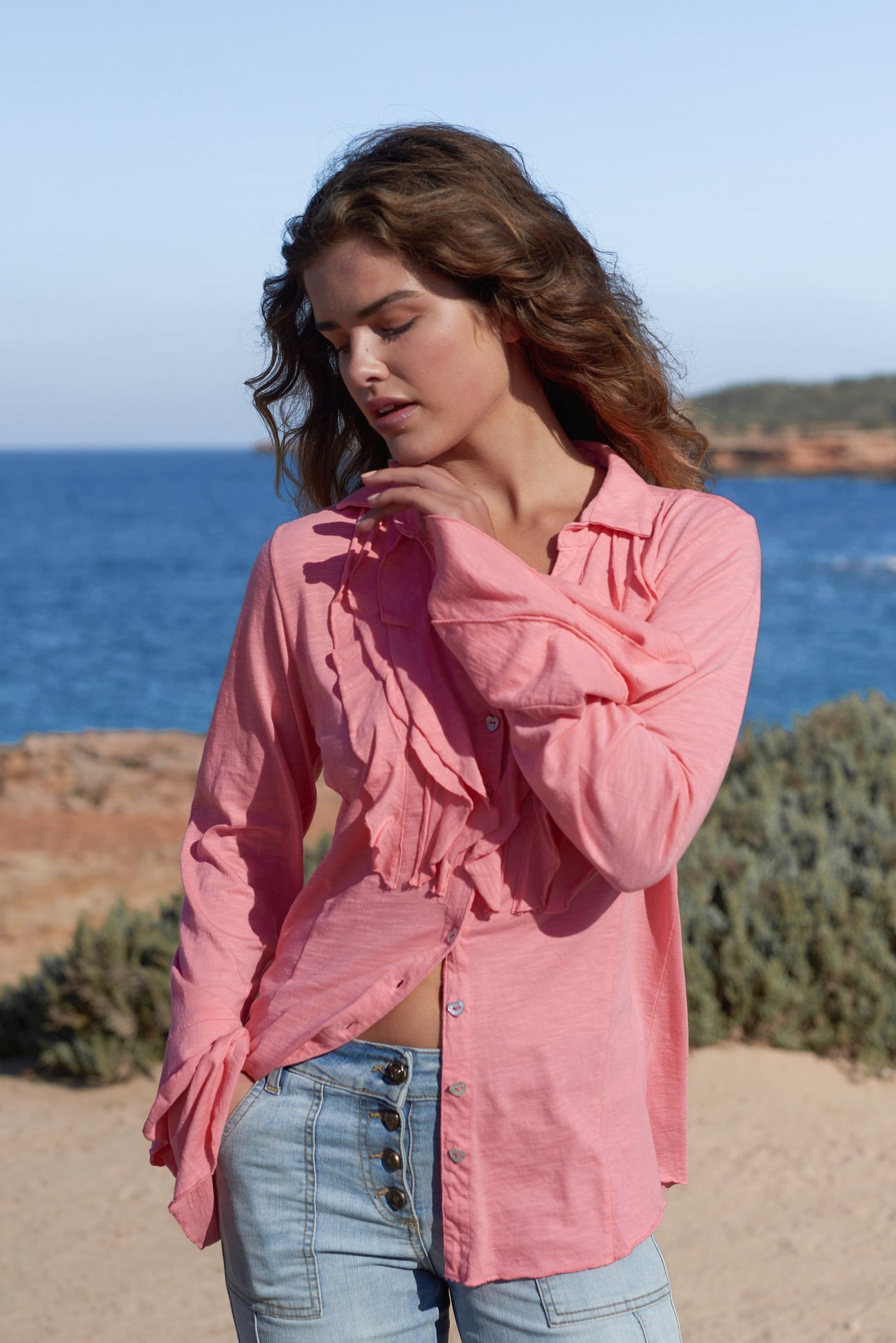 Bohemian blouse in sunrise van Isla Ibiza, Brands of Ibiza