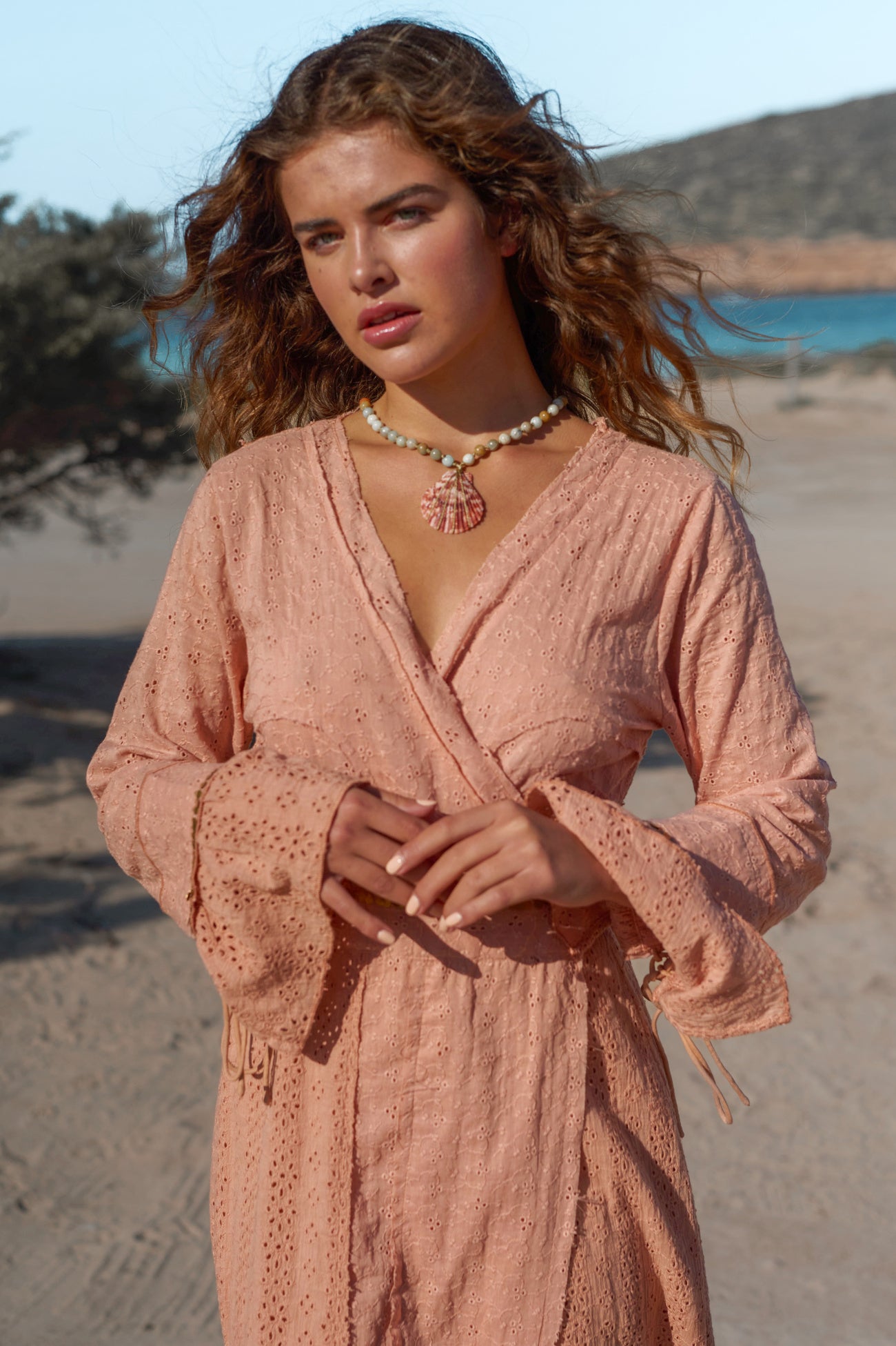 Bohemian jurk in light terra van Isla Ibiza, Brands of Ibiza