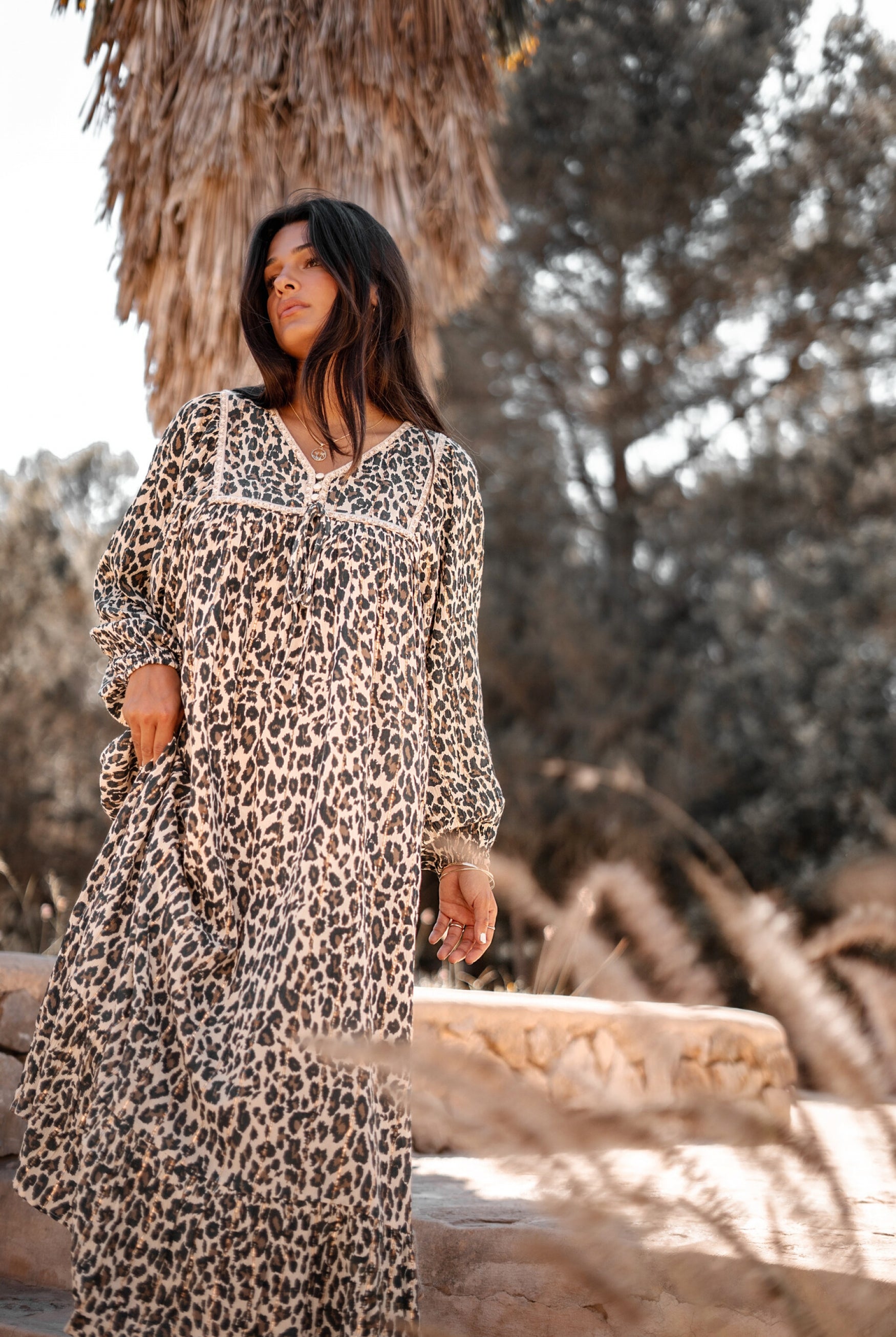 Vestido bohemio en crudo claro de ibzmode, Marcas de Ibiza