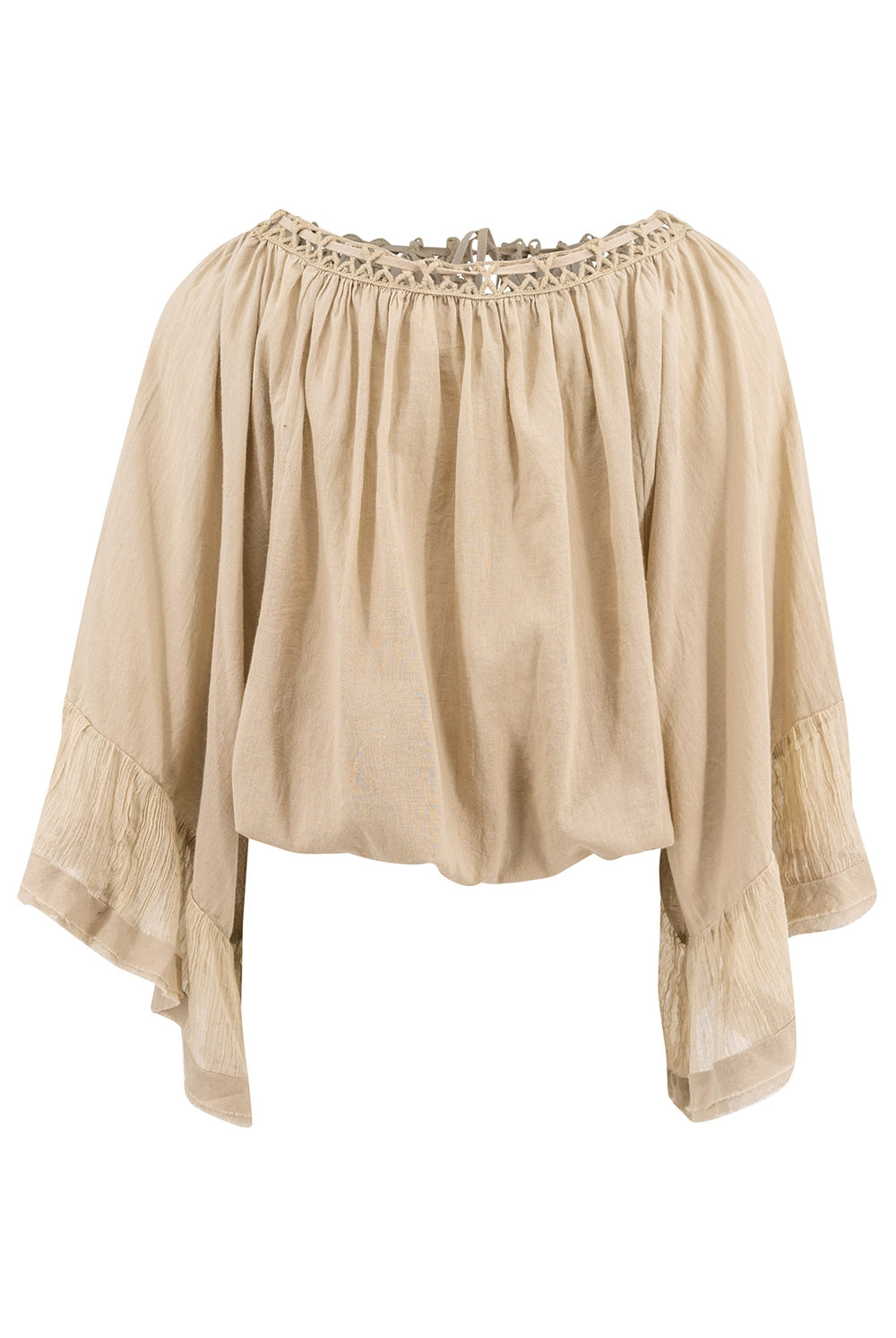 Bohemian blouse in taupe from ibzmode, Brands of Ibiza