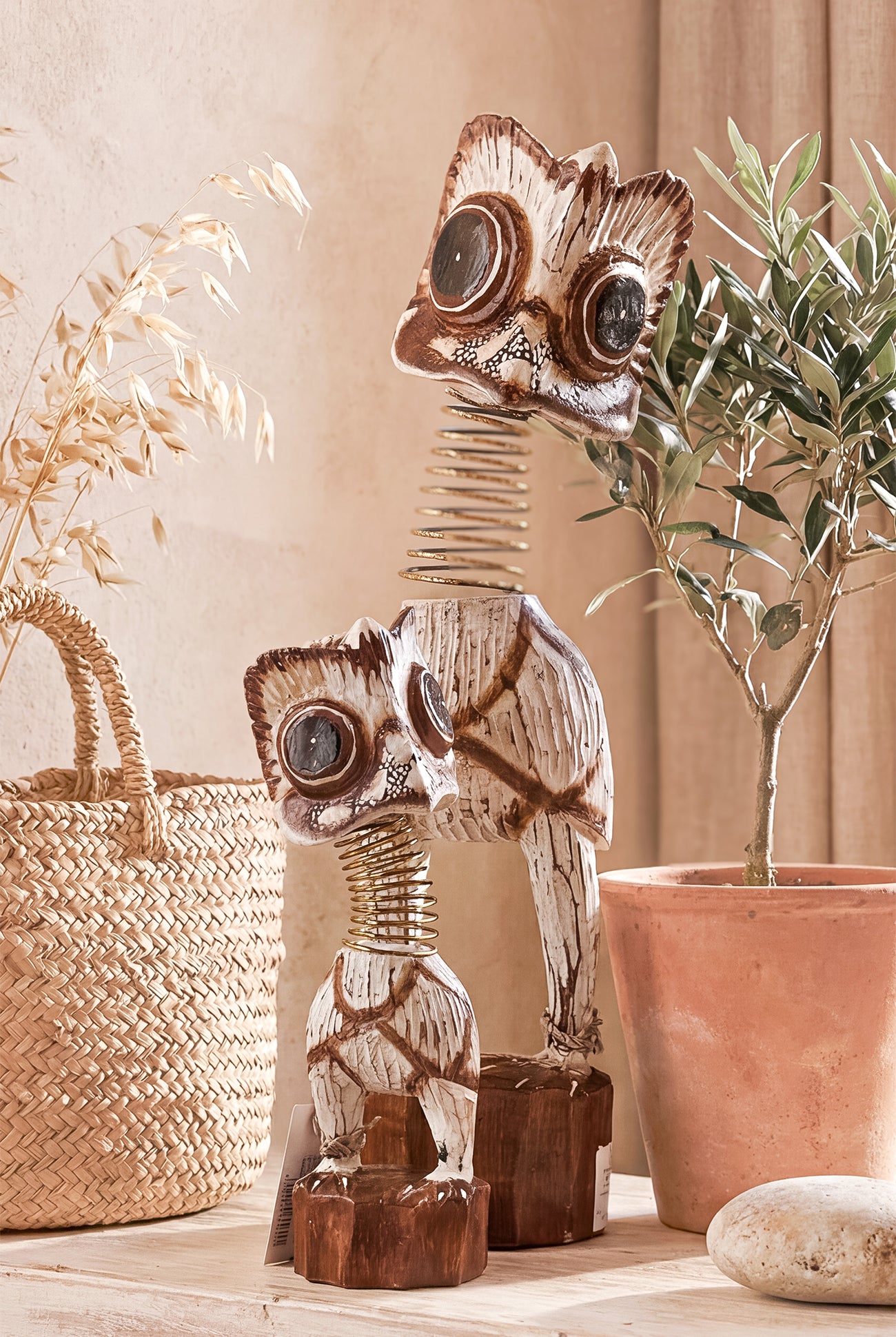 Ibizamode handcrafted white bali bird decor in bohemian interior styling