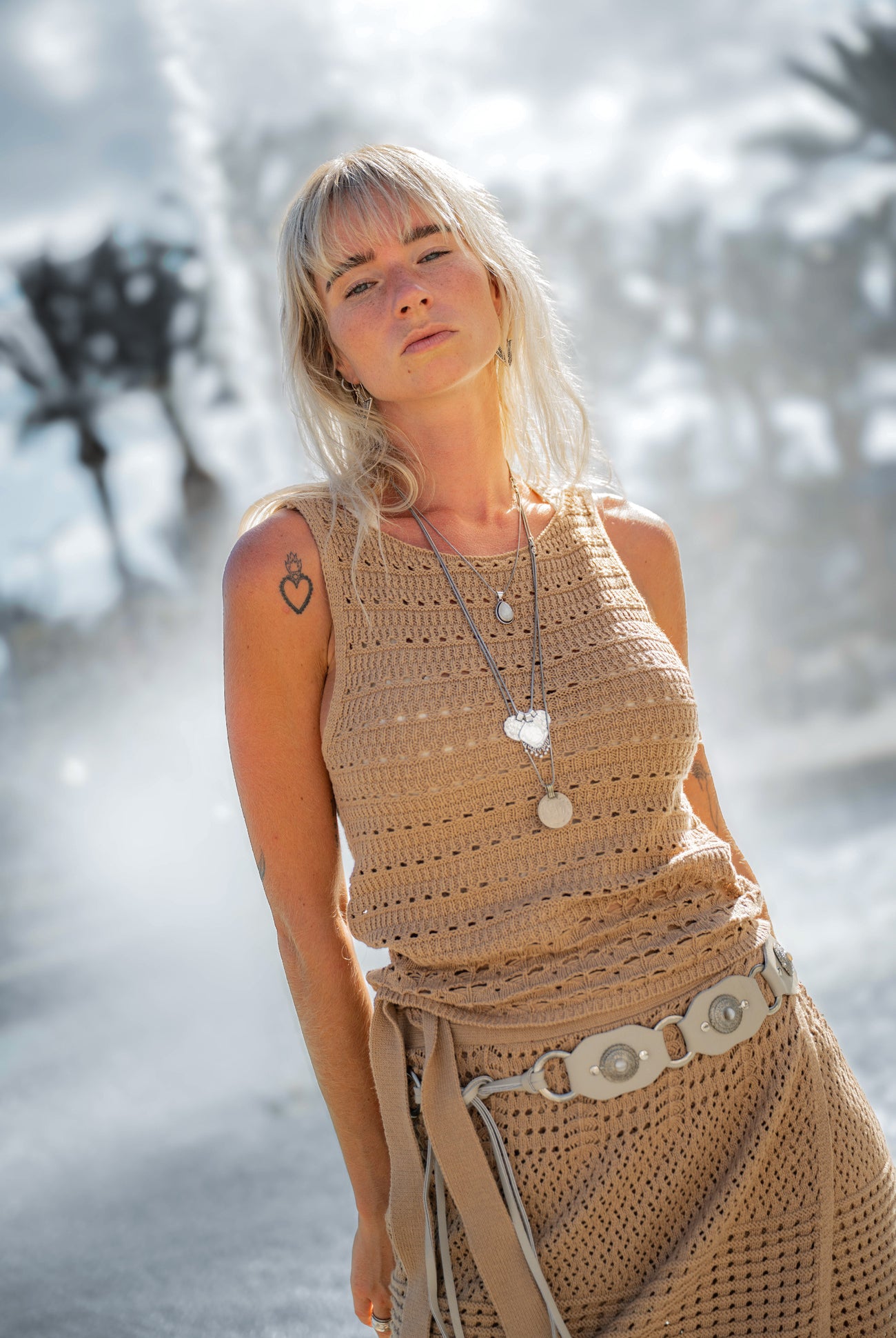 Ibizamode MOOST Emily Ajour Top Camel ajour knit boho chic festival outfit