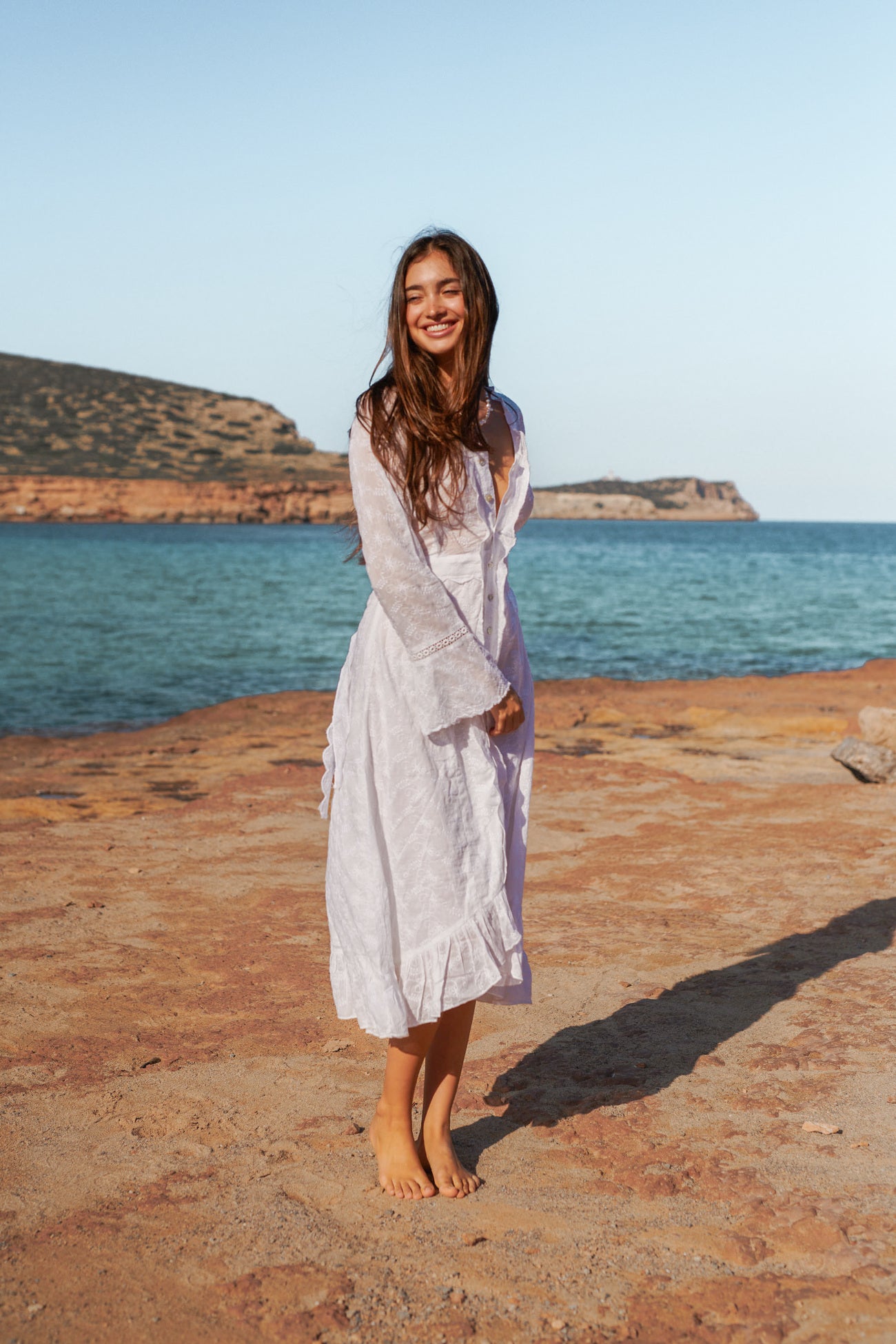 Bohemian jurk in white van Isla Ibiza, Brands of Ibiza