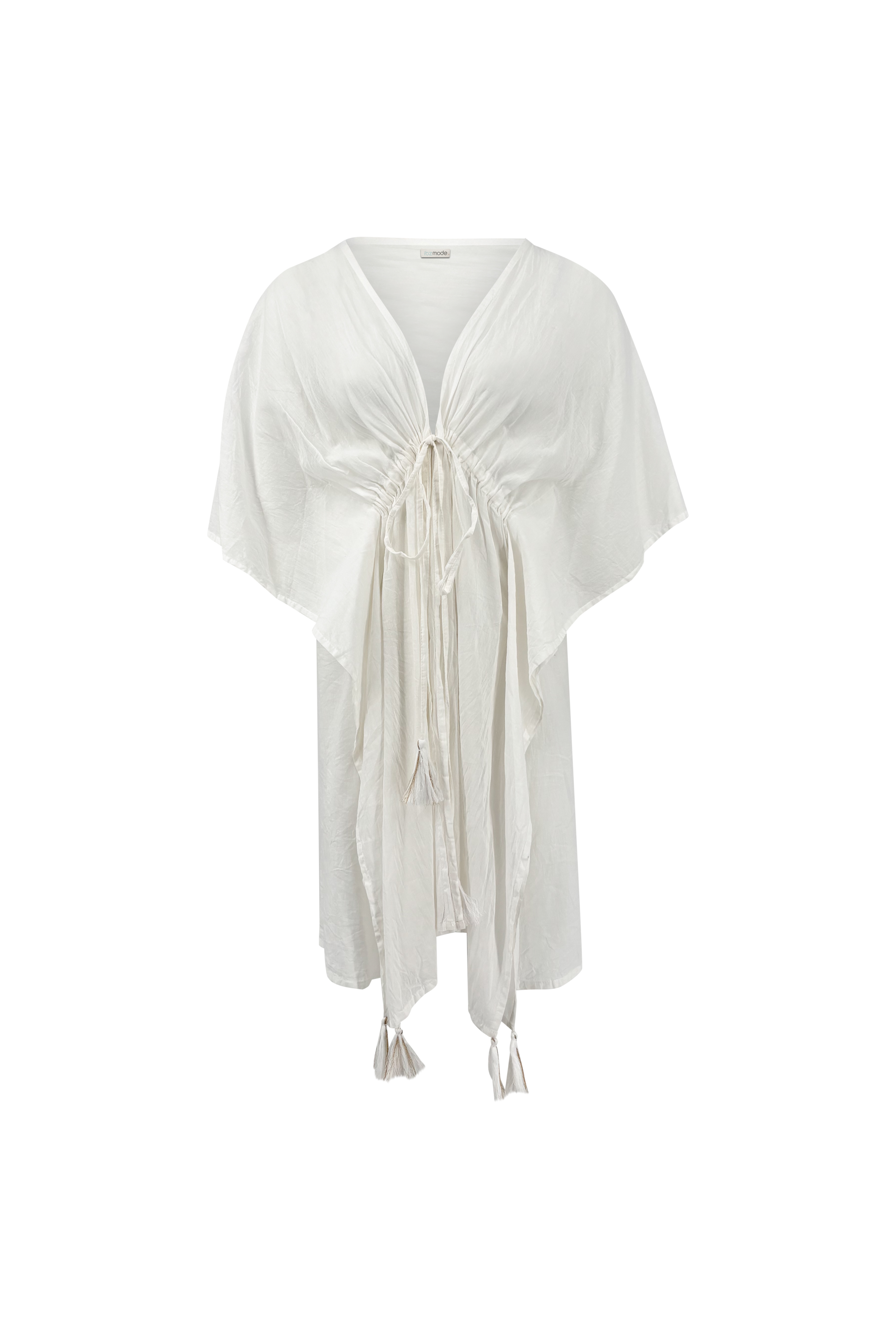 Bohemian kimono in white van ibzmode, Brands of Ibiza
