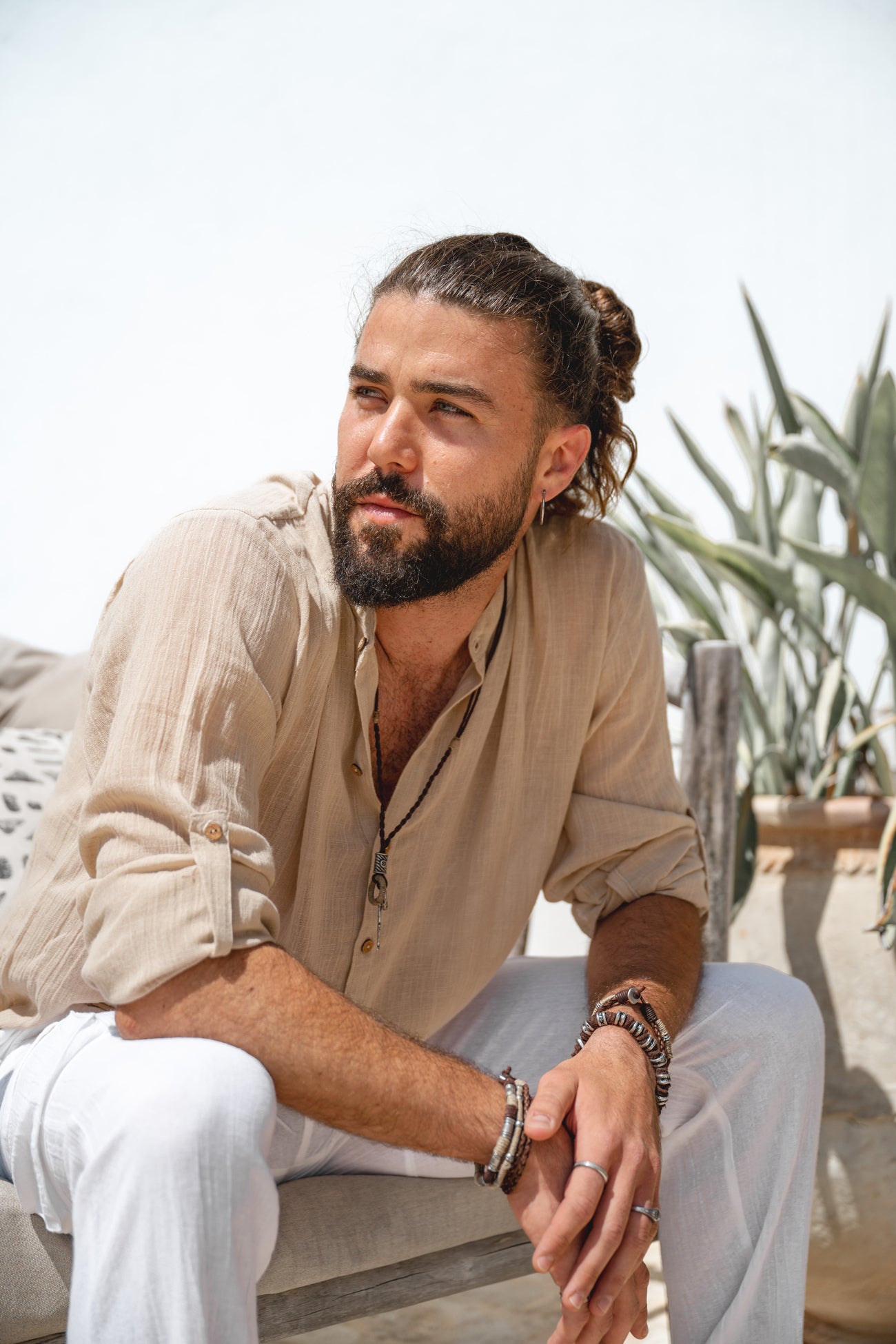 Bohemian blouse in sand van ibzmode, Brands of Ibiza