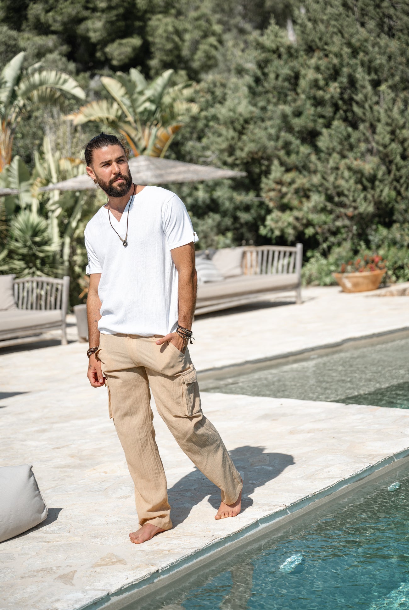 Bohemian broek in sand van ibzmode, Brands of Ibiza