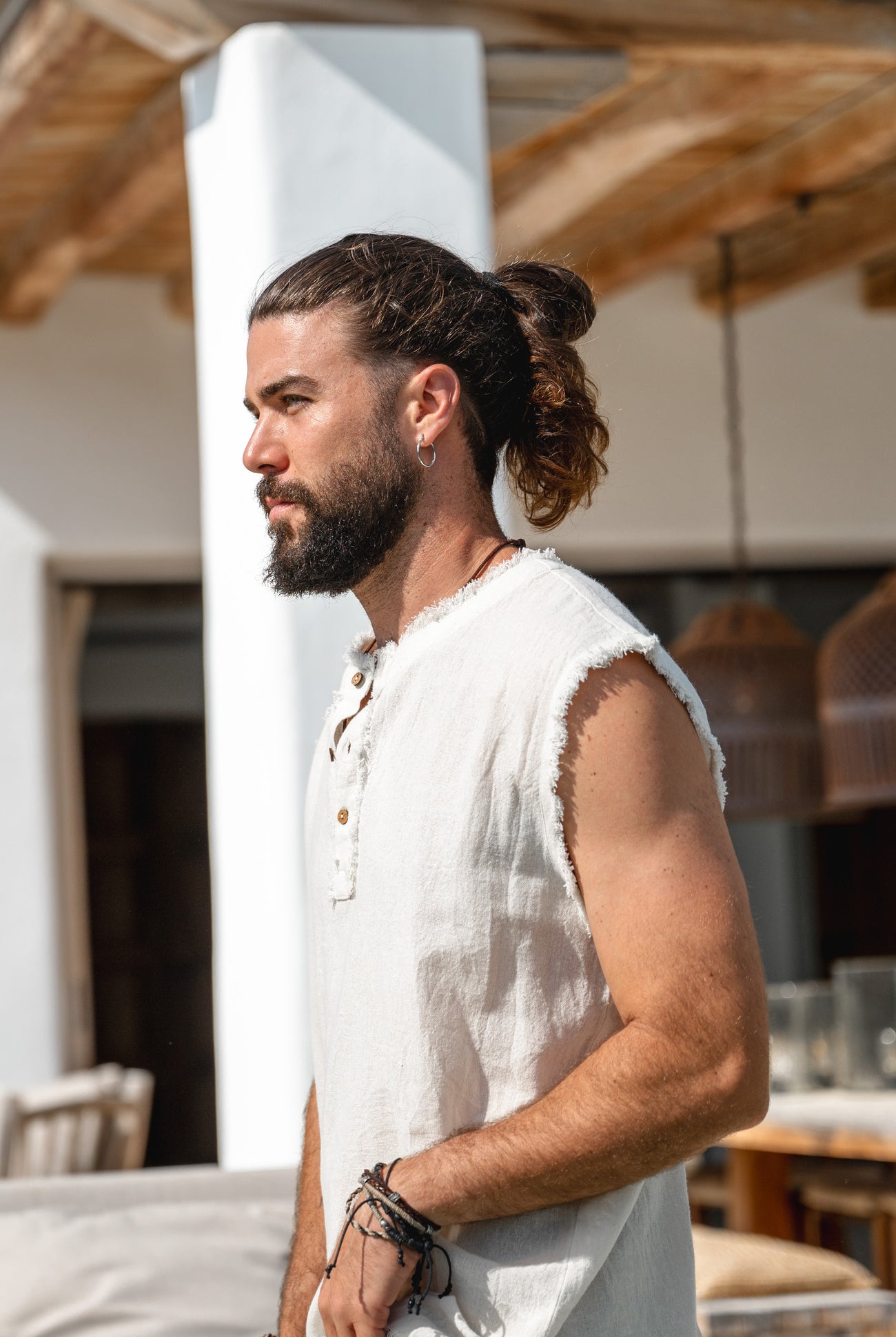 Top bohemio en color marfil de ibzmode, Brands of Ibiza