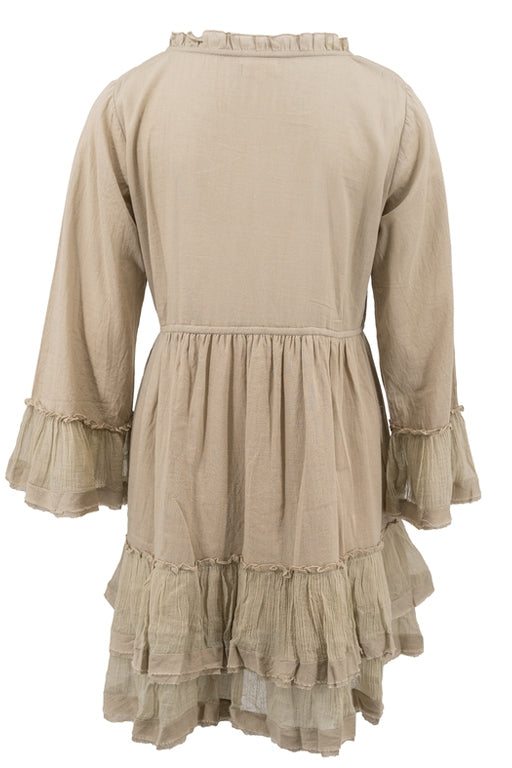 Bohemian jurk in taupe van ibzmode, Brands of Ibiza