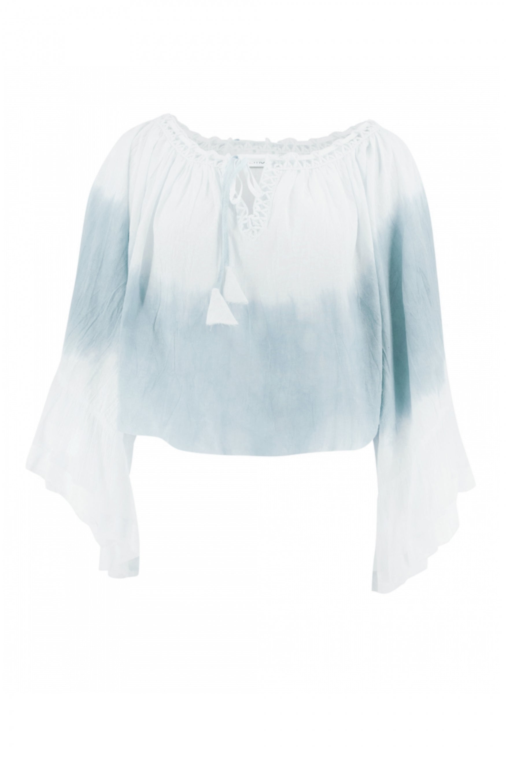 Bohemian blouse in pale blue van ibzmode, Brands of Ibiza
