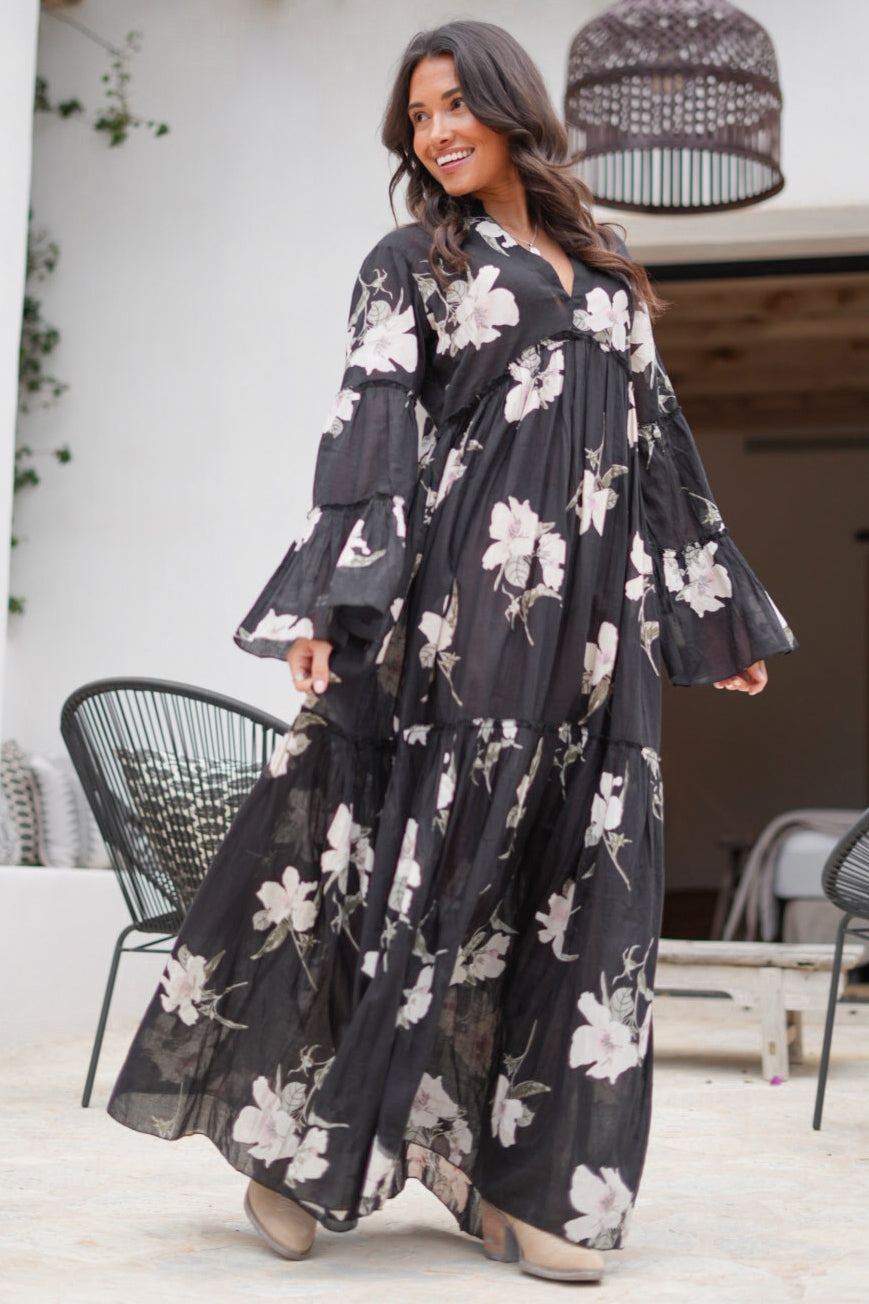 Bohemian jurk in black van ibzmode, Brands of Ibiza