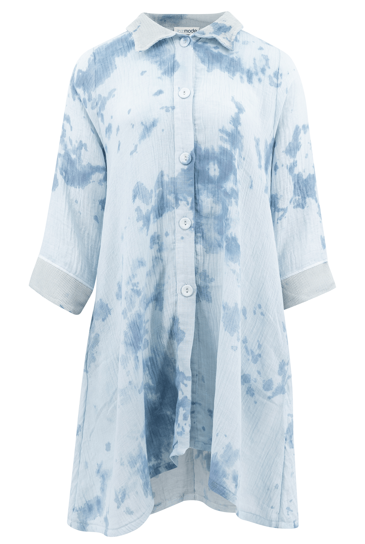 Blusa bohemia en tie dye azul de ibzmode, Marcas de Ibiza