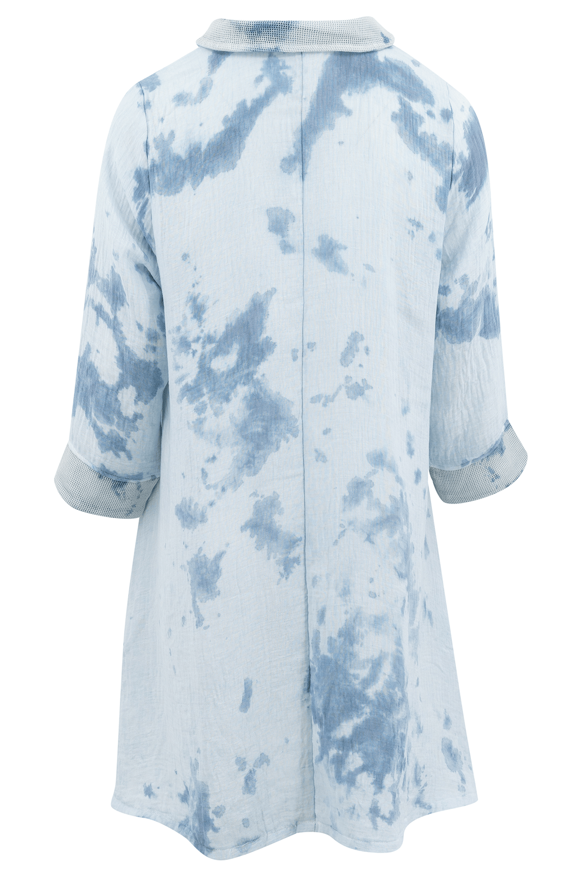 Bohemian blouse in blue tie dye van ibzmode, Brands of Ibiza
