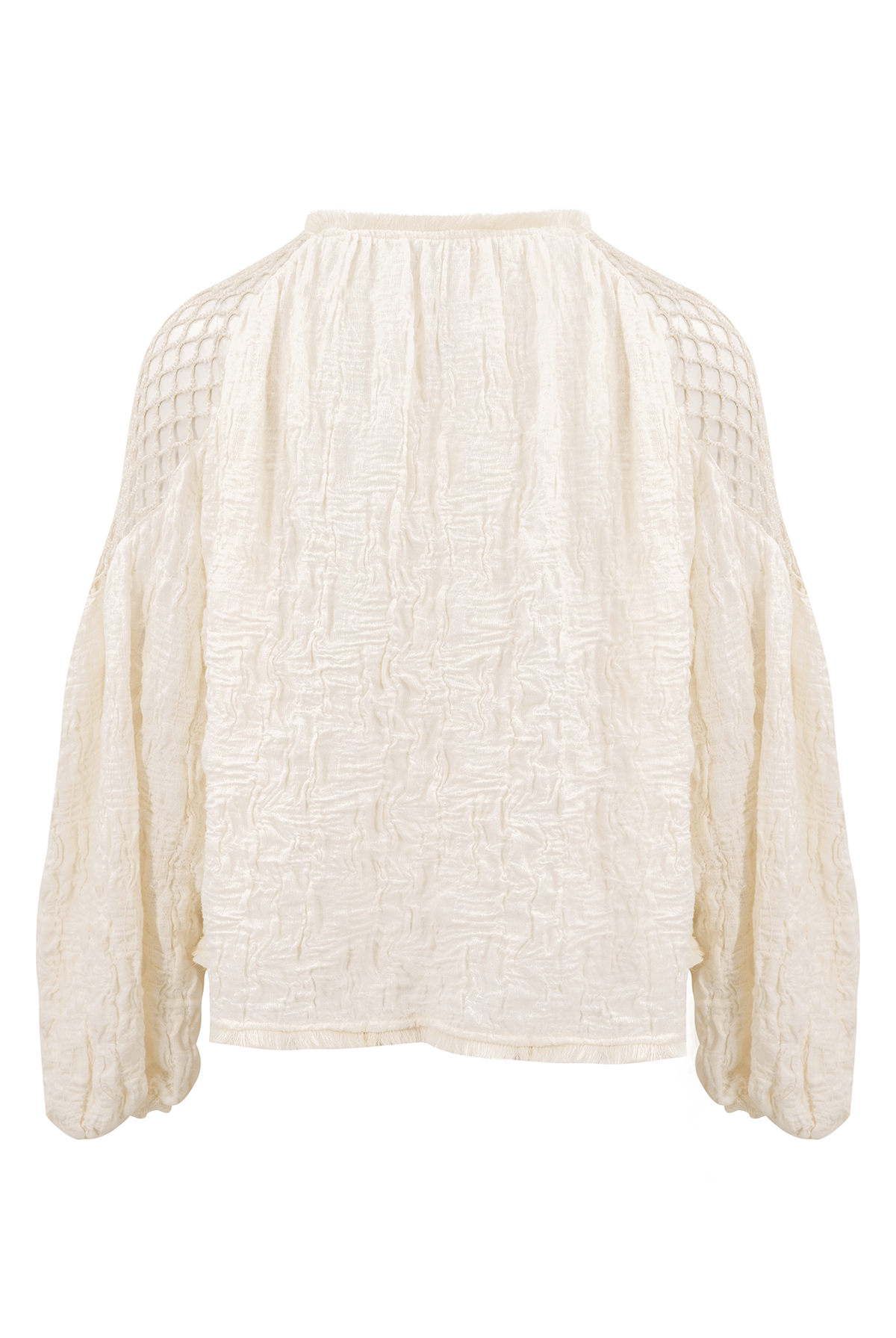 Blusa bohemia en blanco roto de ibzmode, Marcas de Ibiza